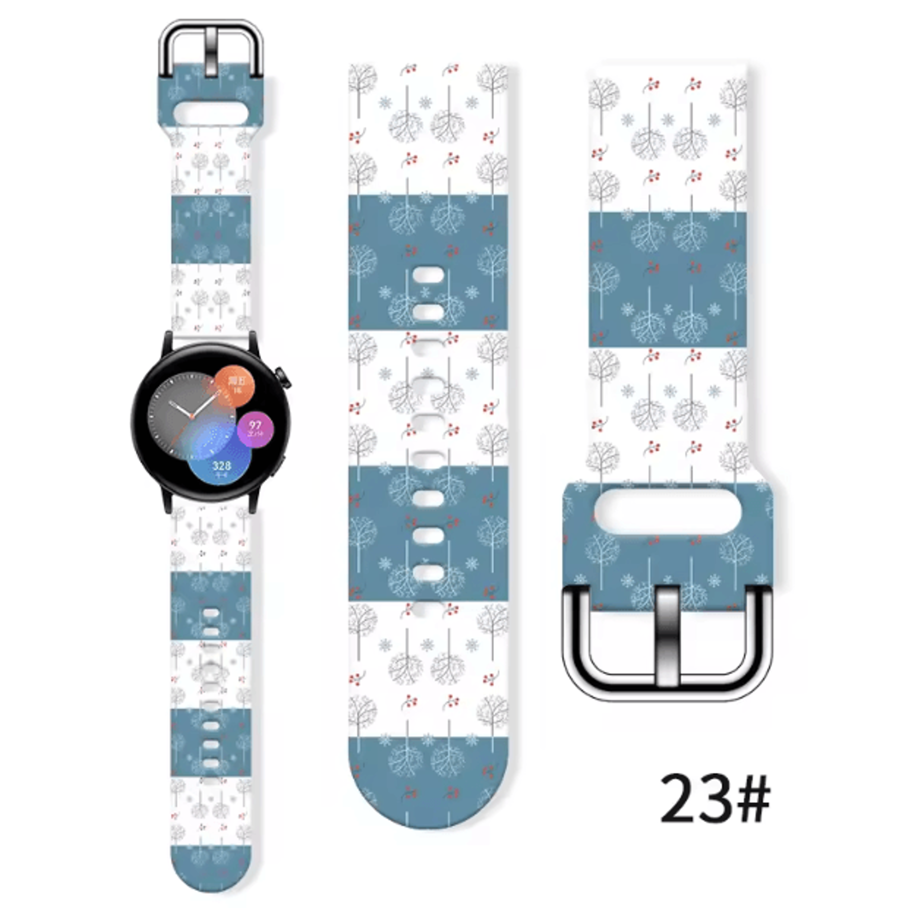 Christmas Silicone Watch Band 20mm  Festive Replacement Strap For Samsung Galaxy And Smartwatches 5