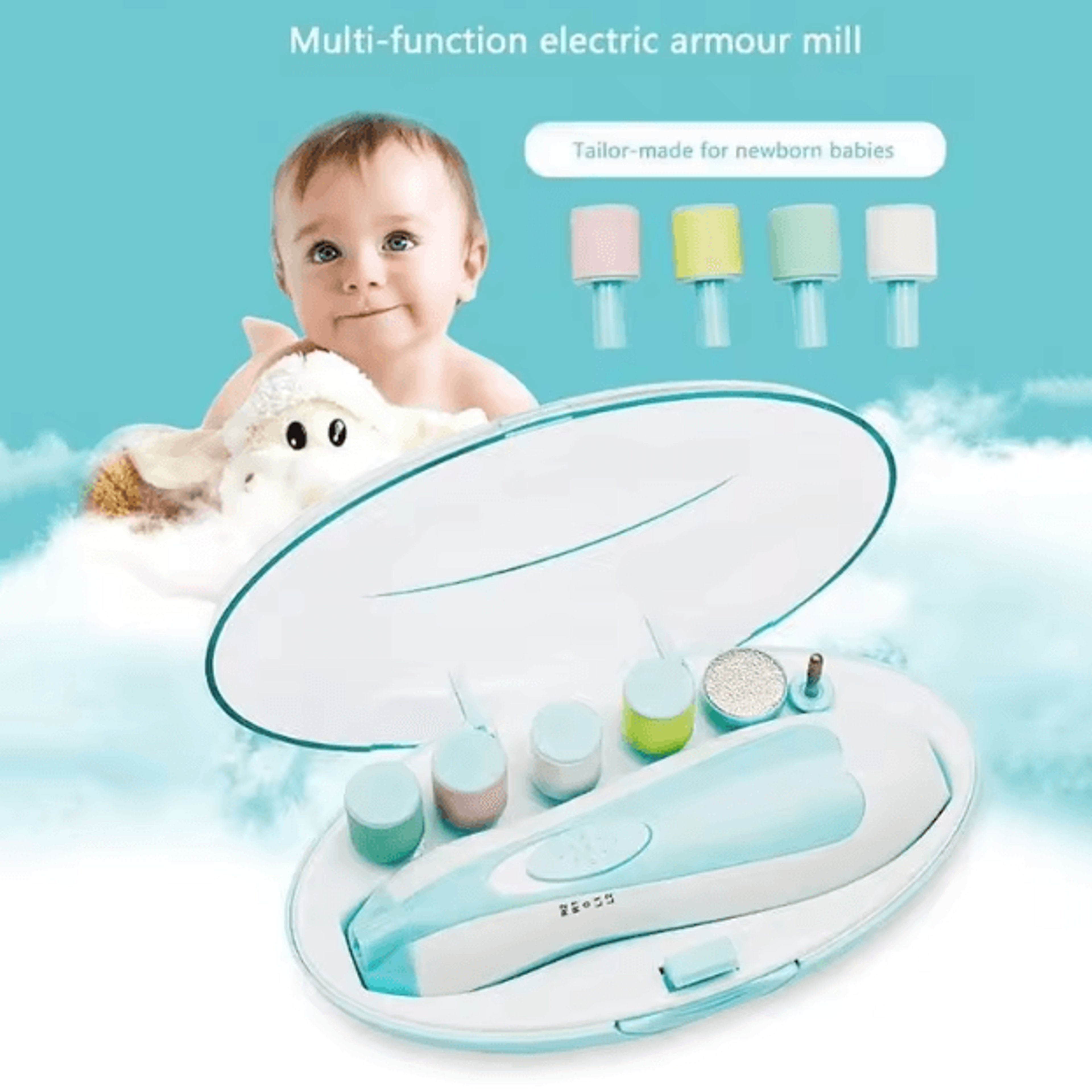 Baby Electric Nail Trimmer Kit  Gentle Infant Nail File  Safe Manicure Set 1