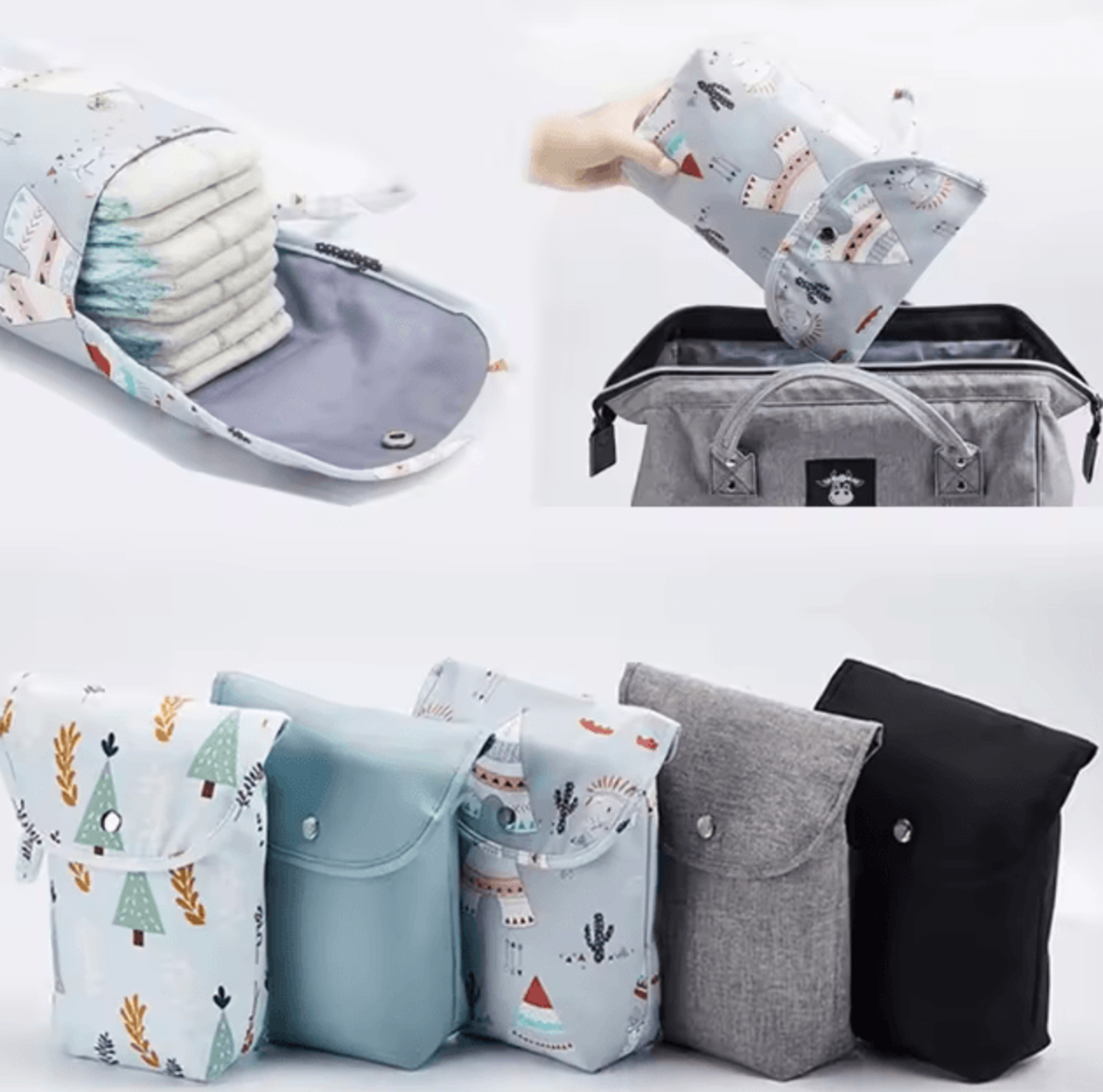 waterproof wet dry baby diaper bag – portable nappy organizer & travel storage pouch