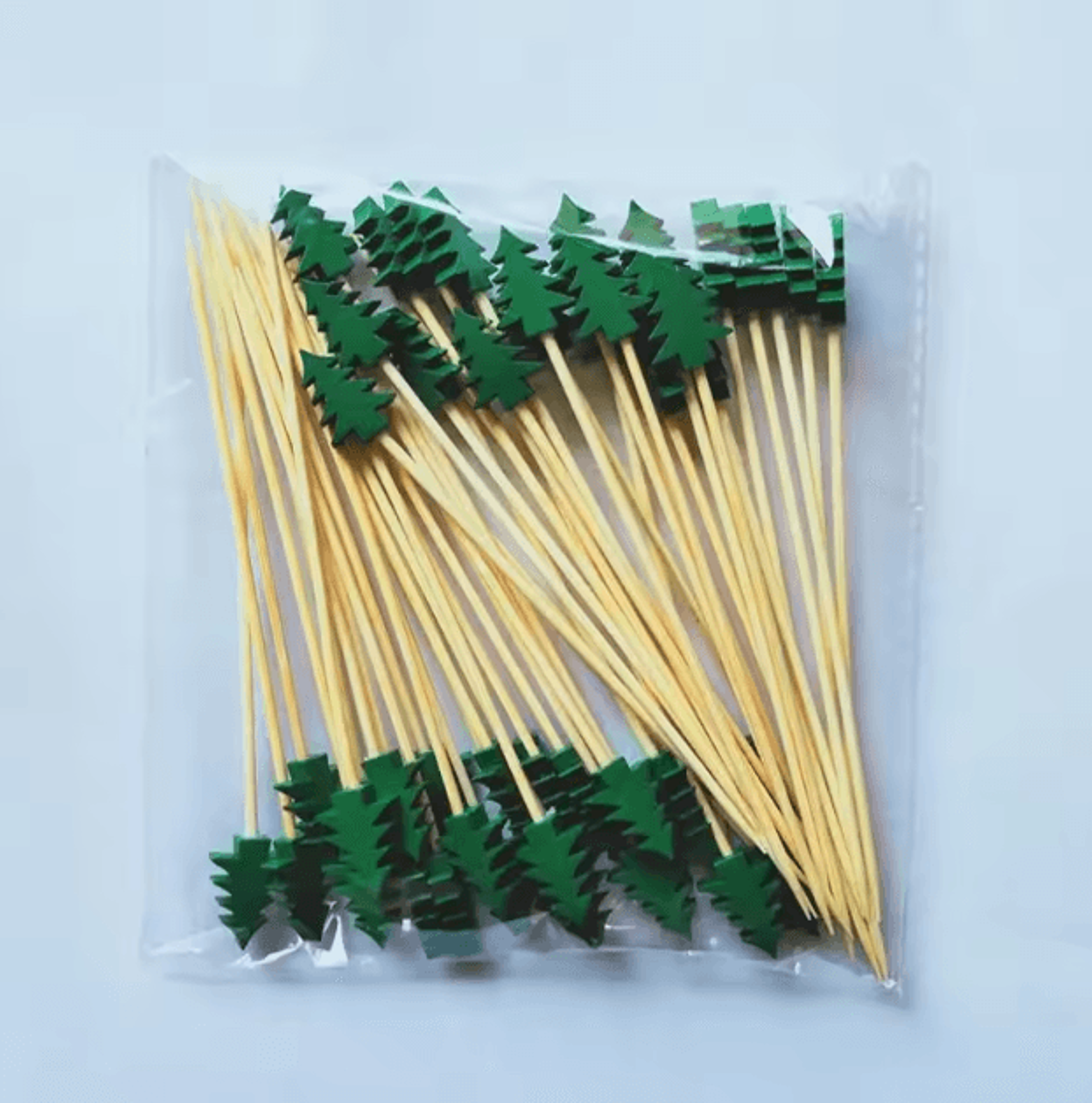 Christmas Cocktail Picks Set  50pcs Bamboo Fruit Sticks For Festive Appetizers  Party Decor 2