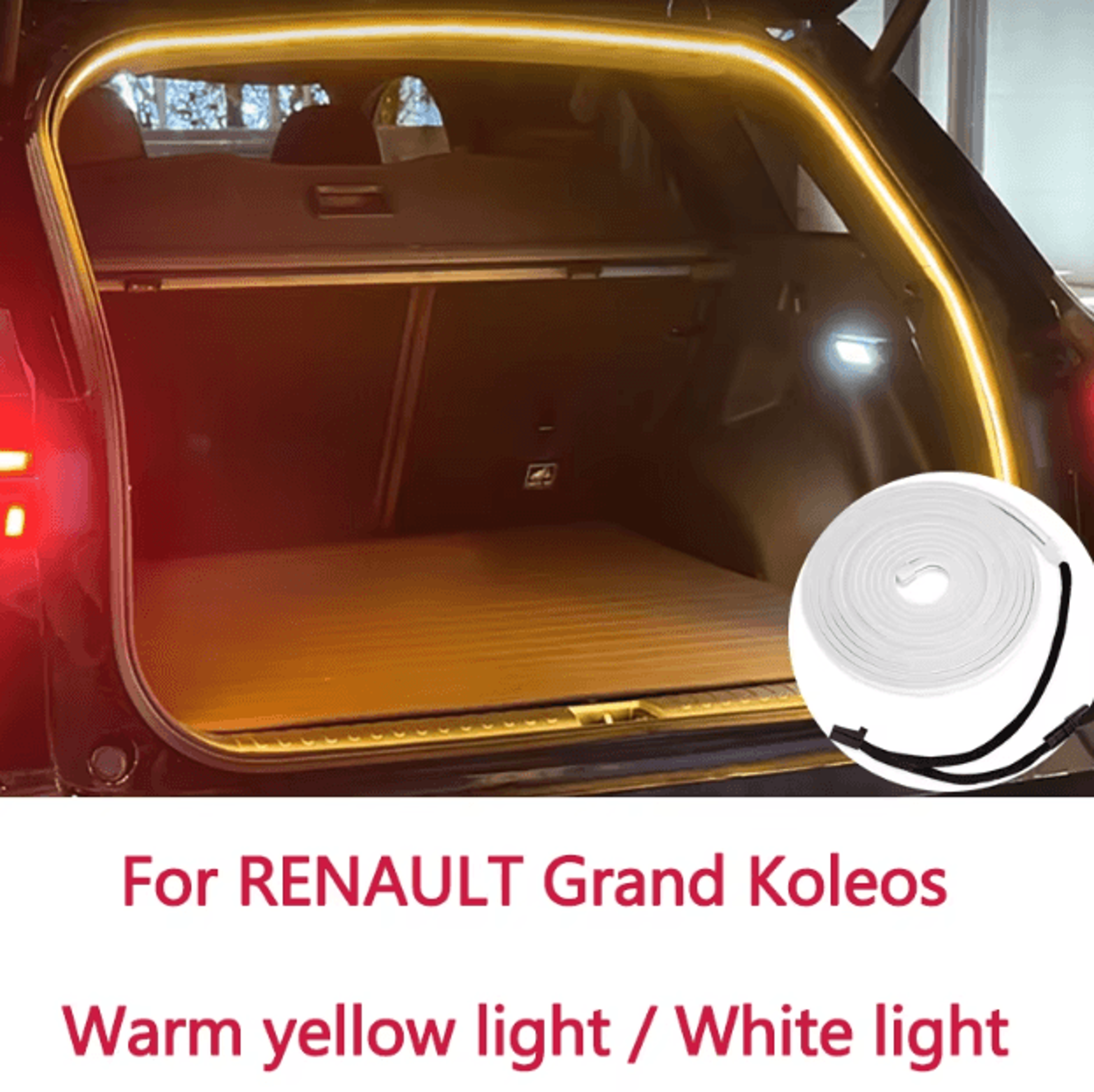 led trunk light strip for renault koleos automatic interior ambient light bar for car boot