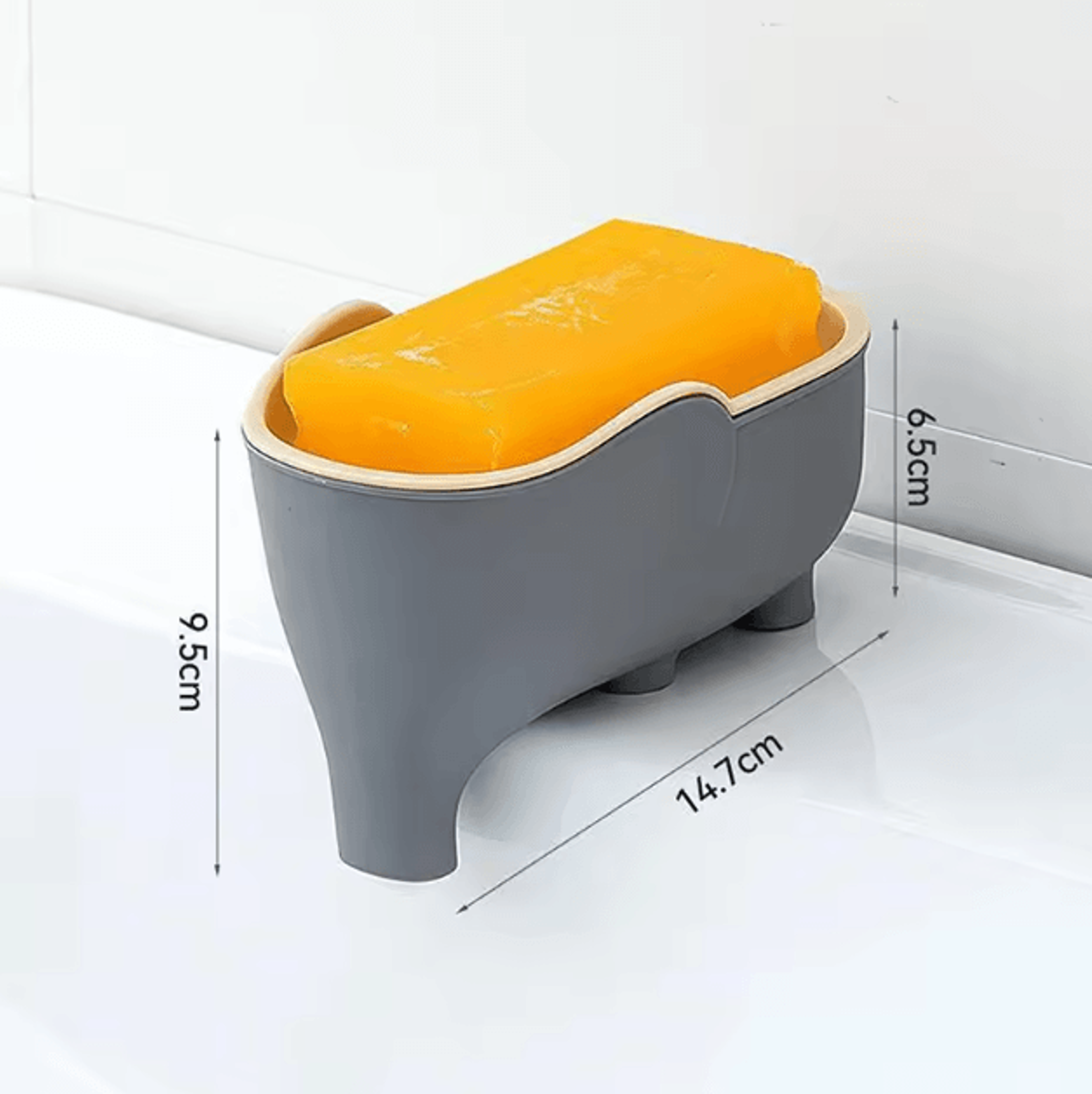 Elephant DoubleLayer Soap Box With Lid  Portable NonSlip Drain Soap Holder For Bathroom  Travel 3