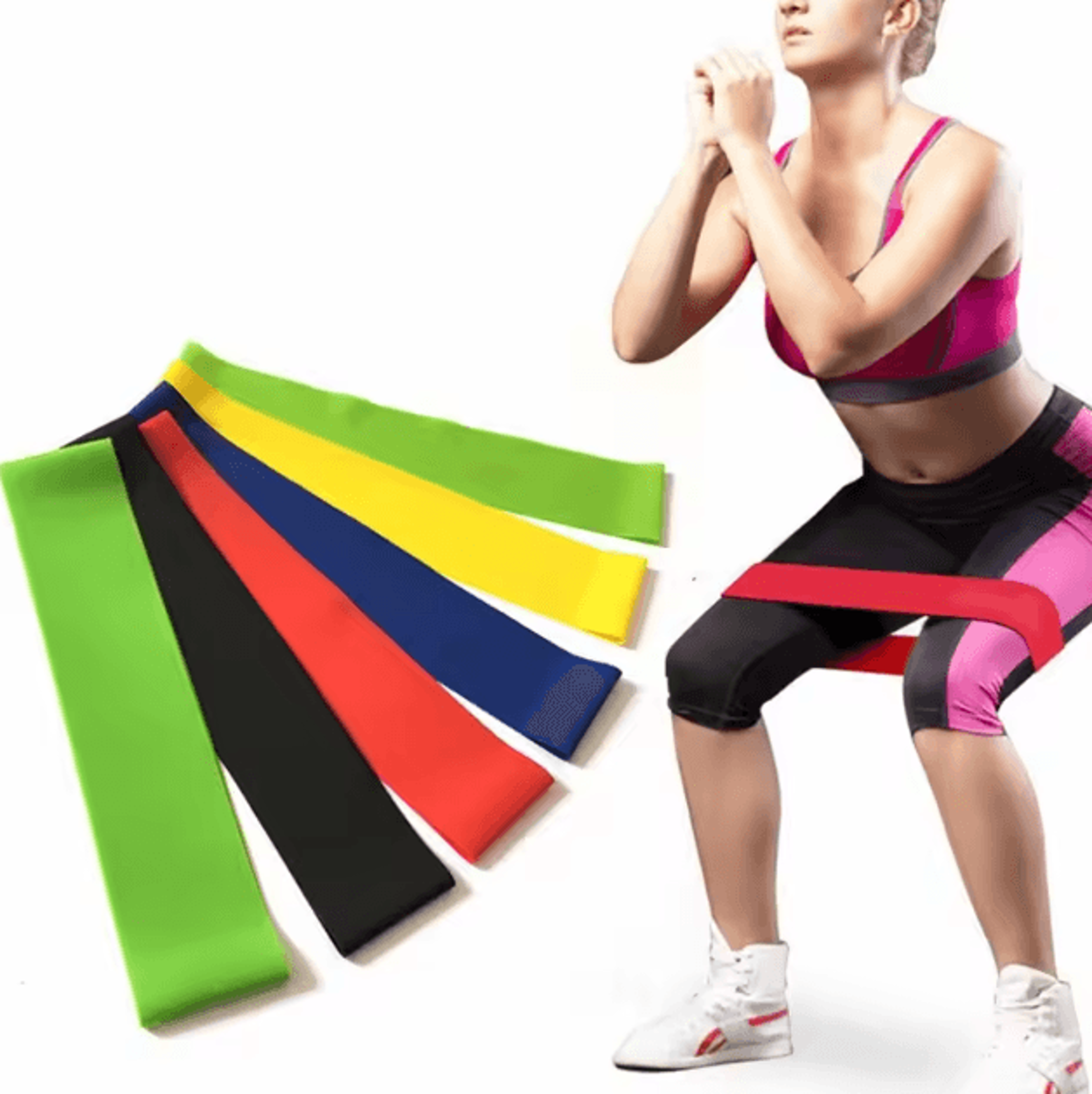 flextone 5pcs yoga resistance bands set for glutes, legs & full body training