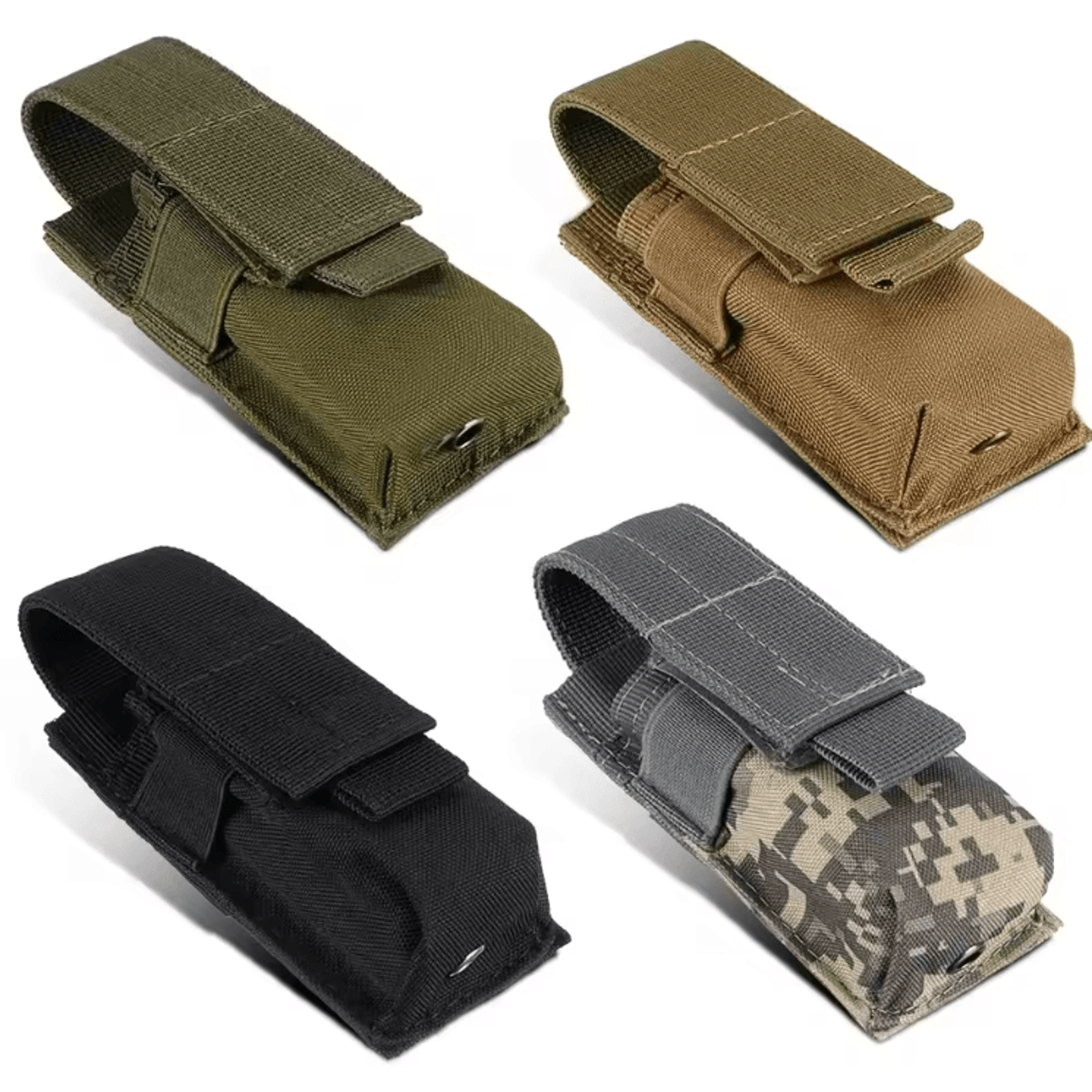 tactical molle flashlight & magazine pouch multi-tool edc waist holster