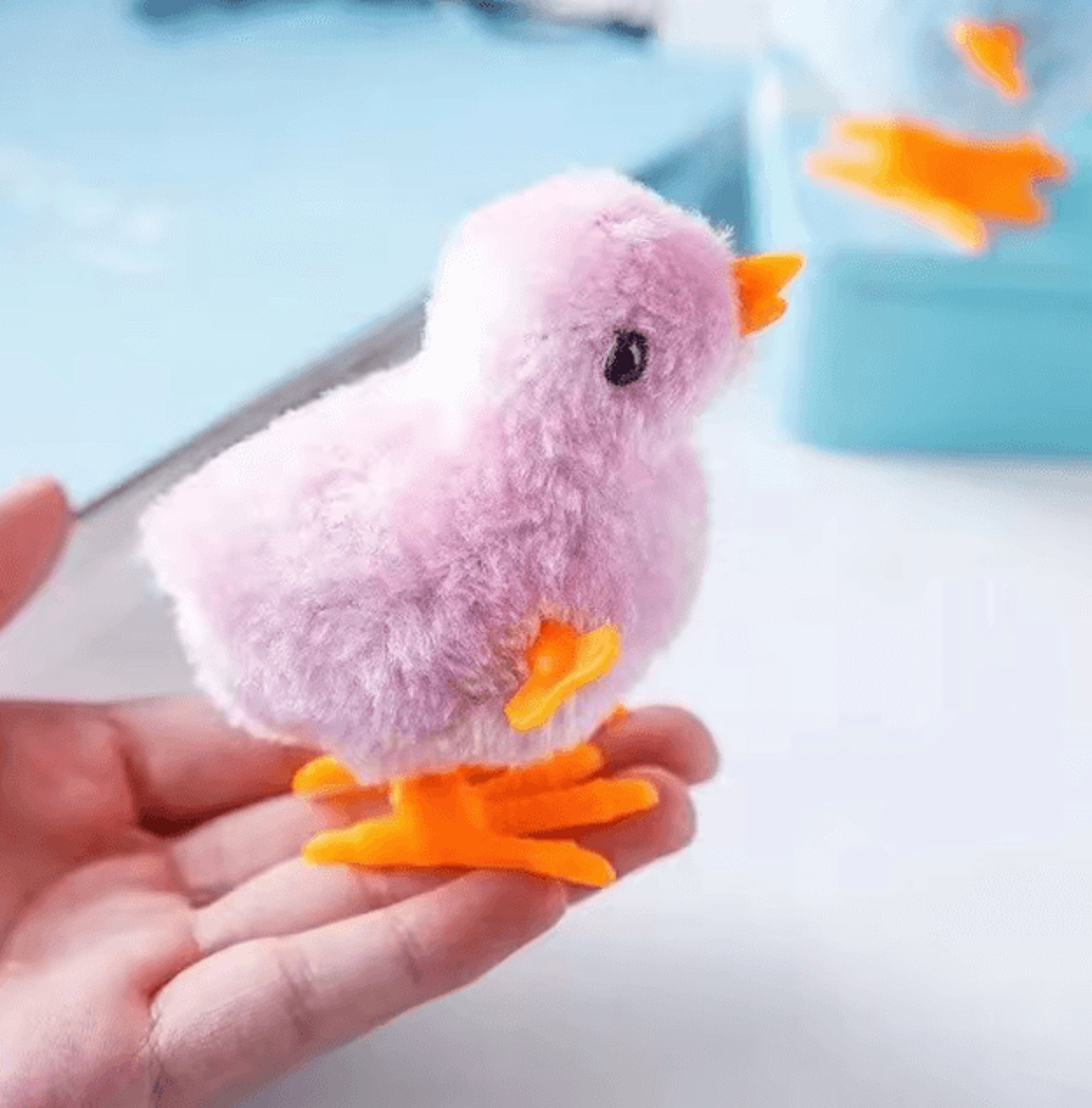 wind-up plush chicken cat toy for endless play & active fun