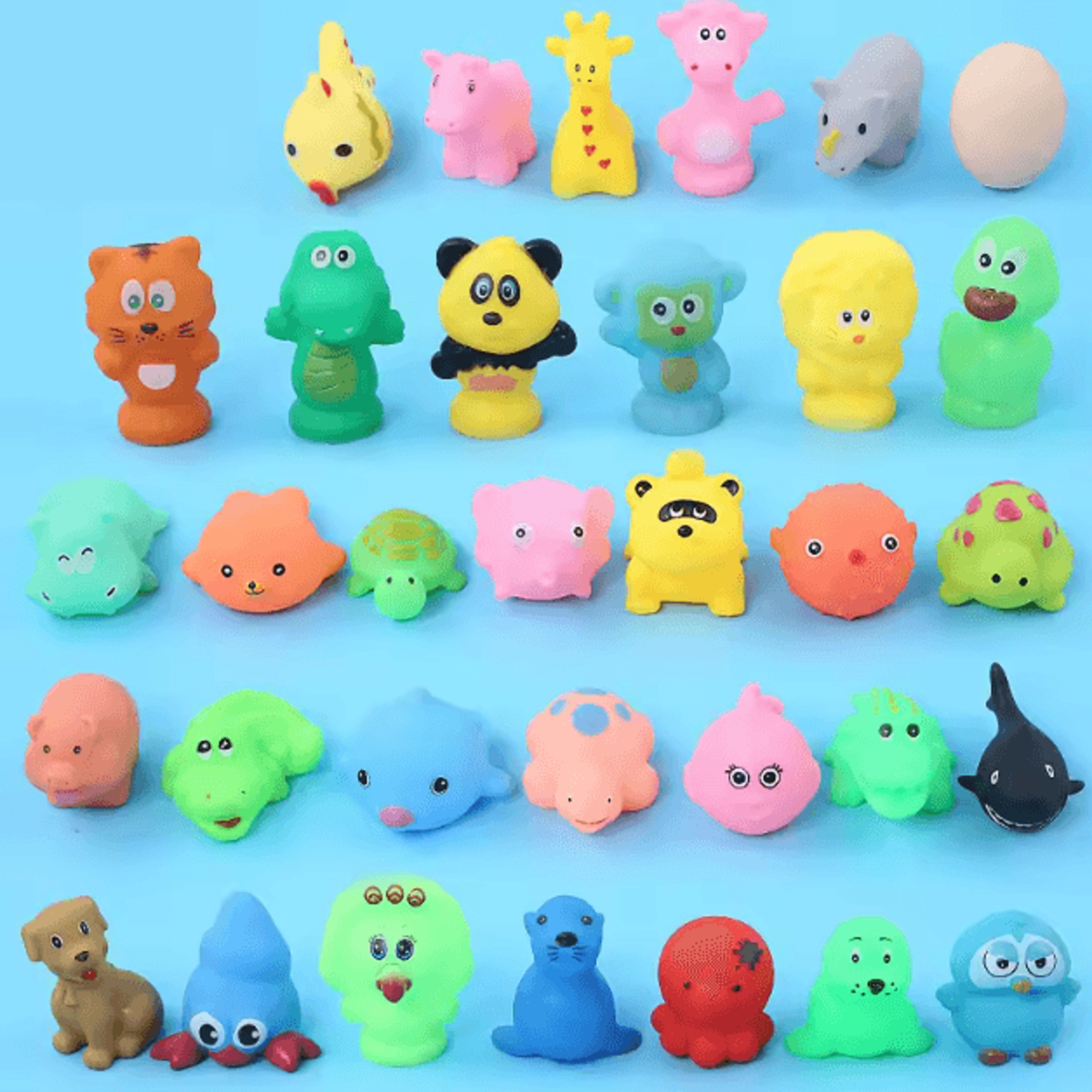 Cute Animal Floating Squeeze Bath Toy Set For Fun  Playful Bath Time 1