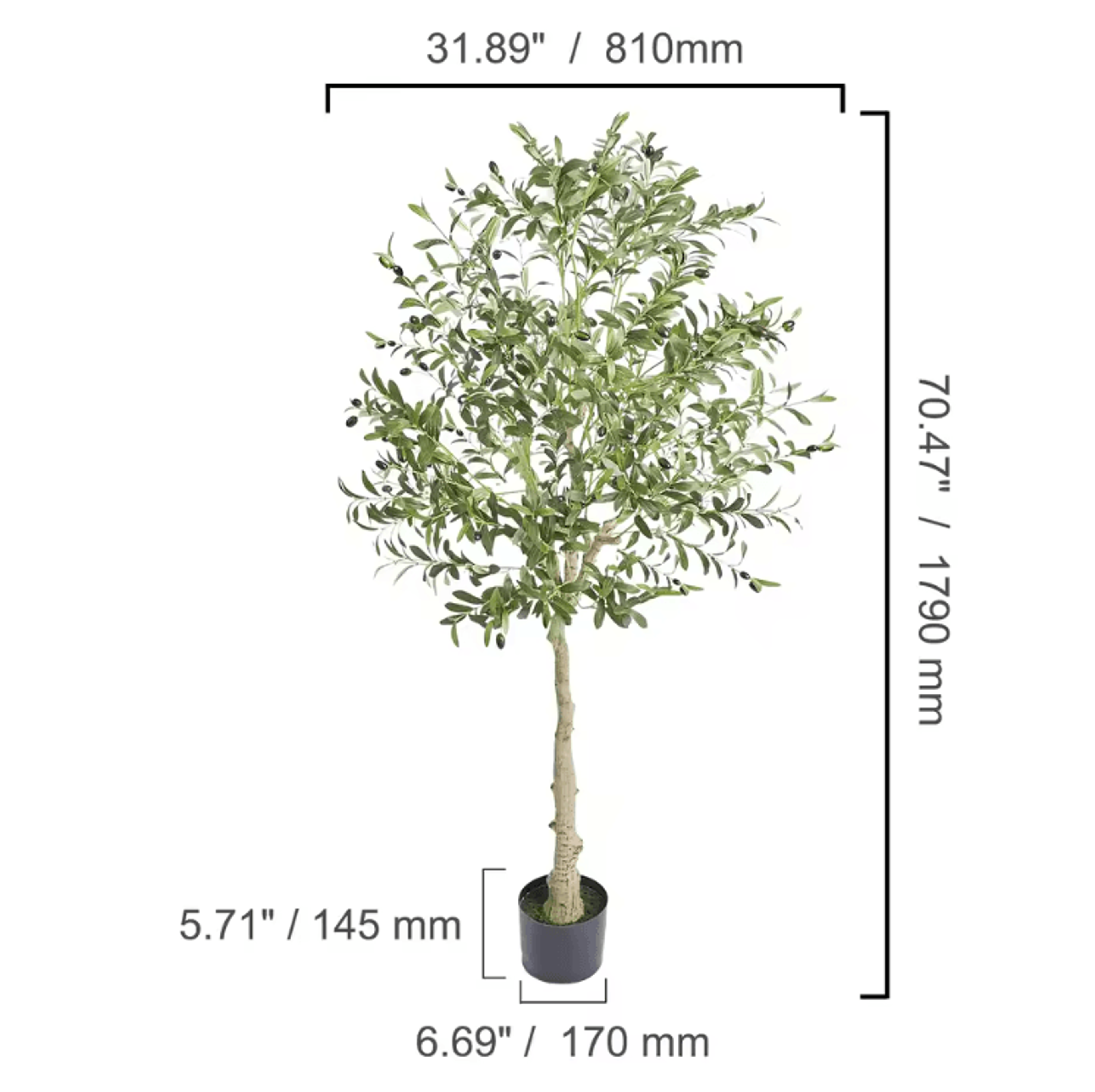 46FT Artificial Olive Tree In Pot  Realistic Faux Indoor Tree With Stable Base 5
