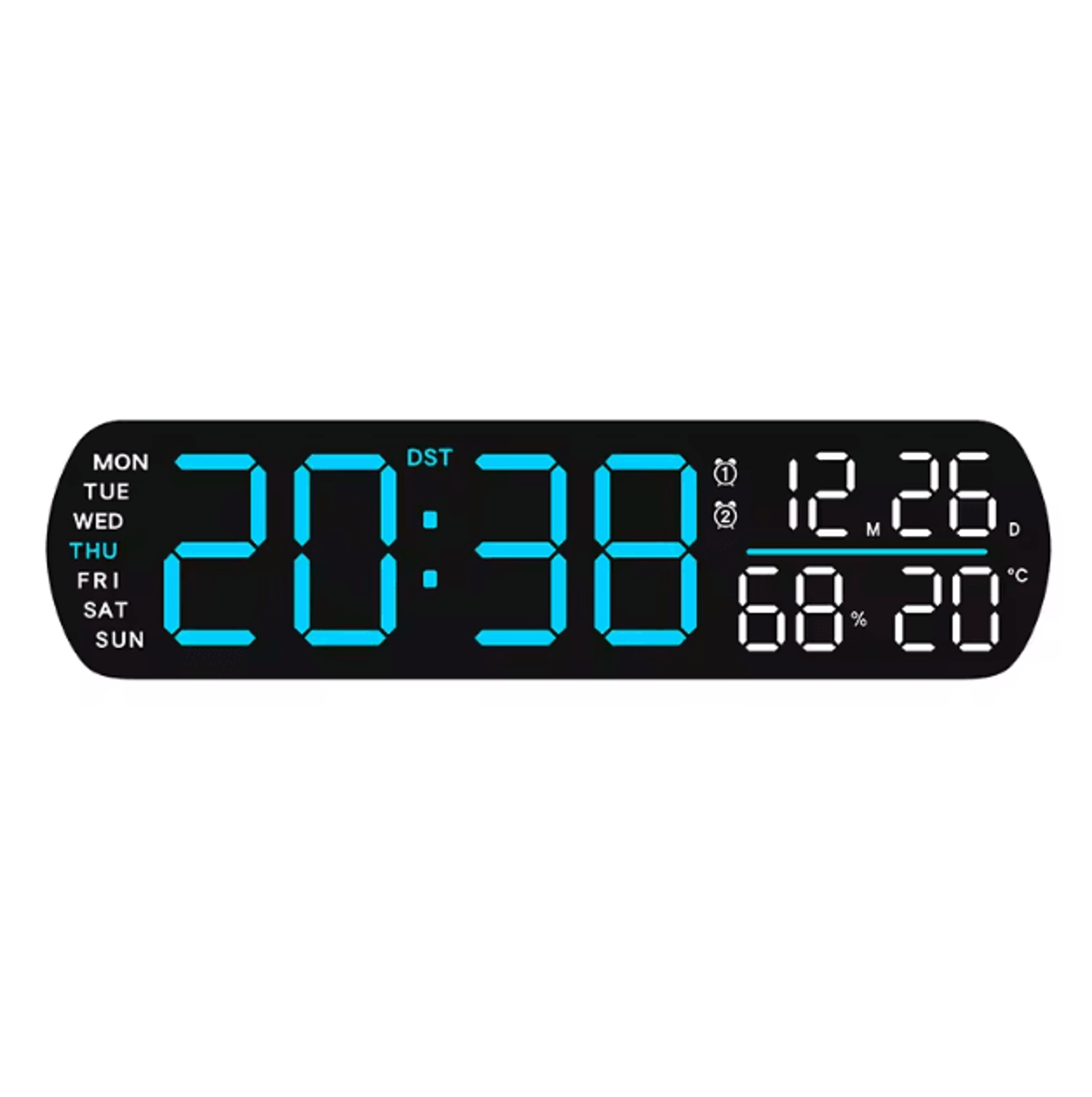Smart LED Digital Alarm Clock With Temperature Humidity  Auto Dimming Display 5