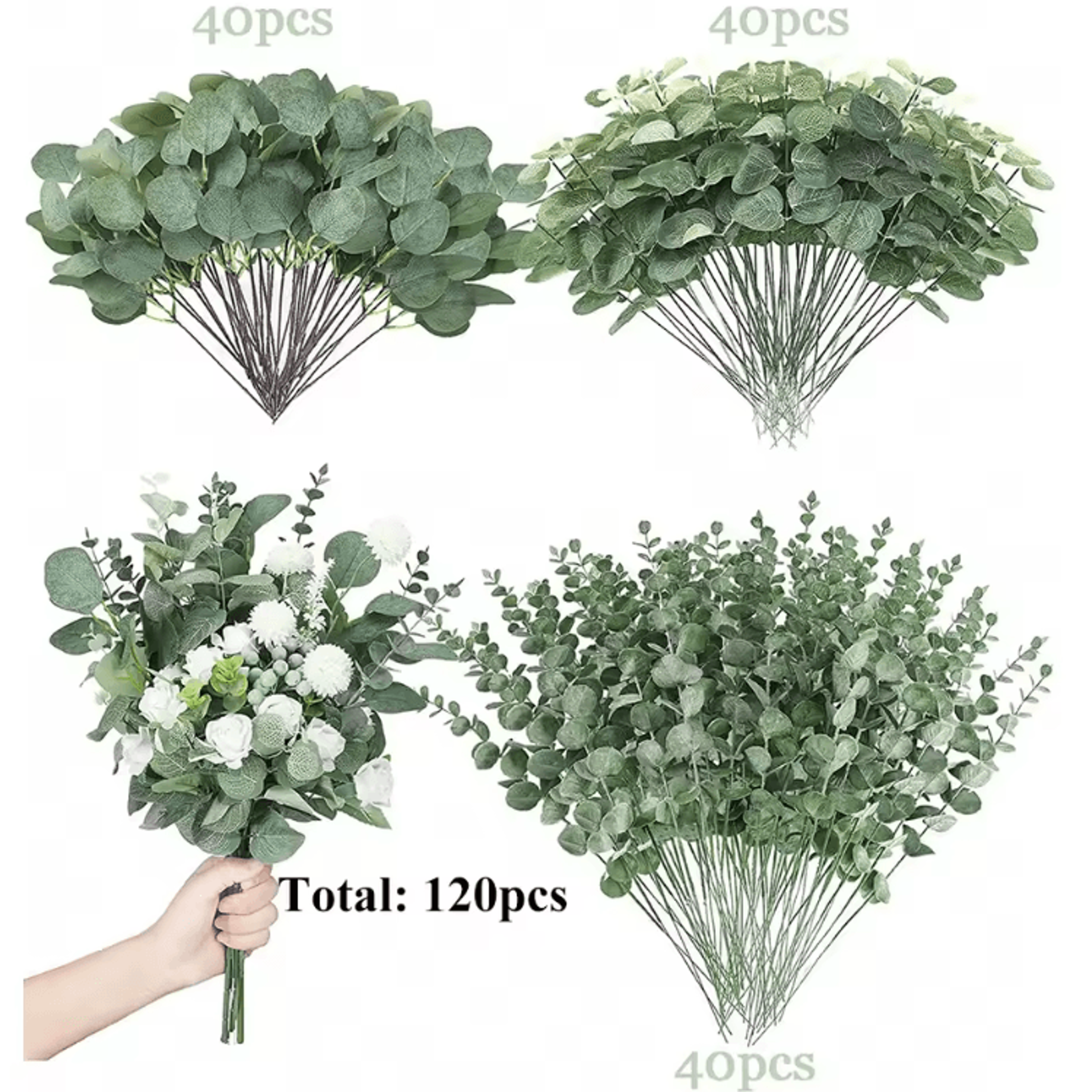 Artificial Eucalyptus Leaves Stems Set  Realistic Greenery For DIY Decor  Events 3060120PCS 1