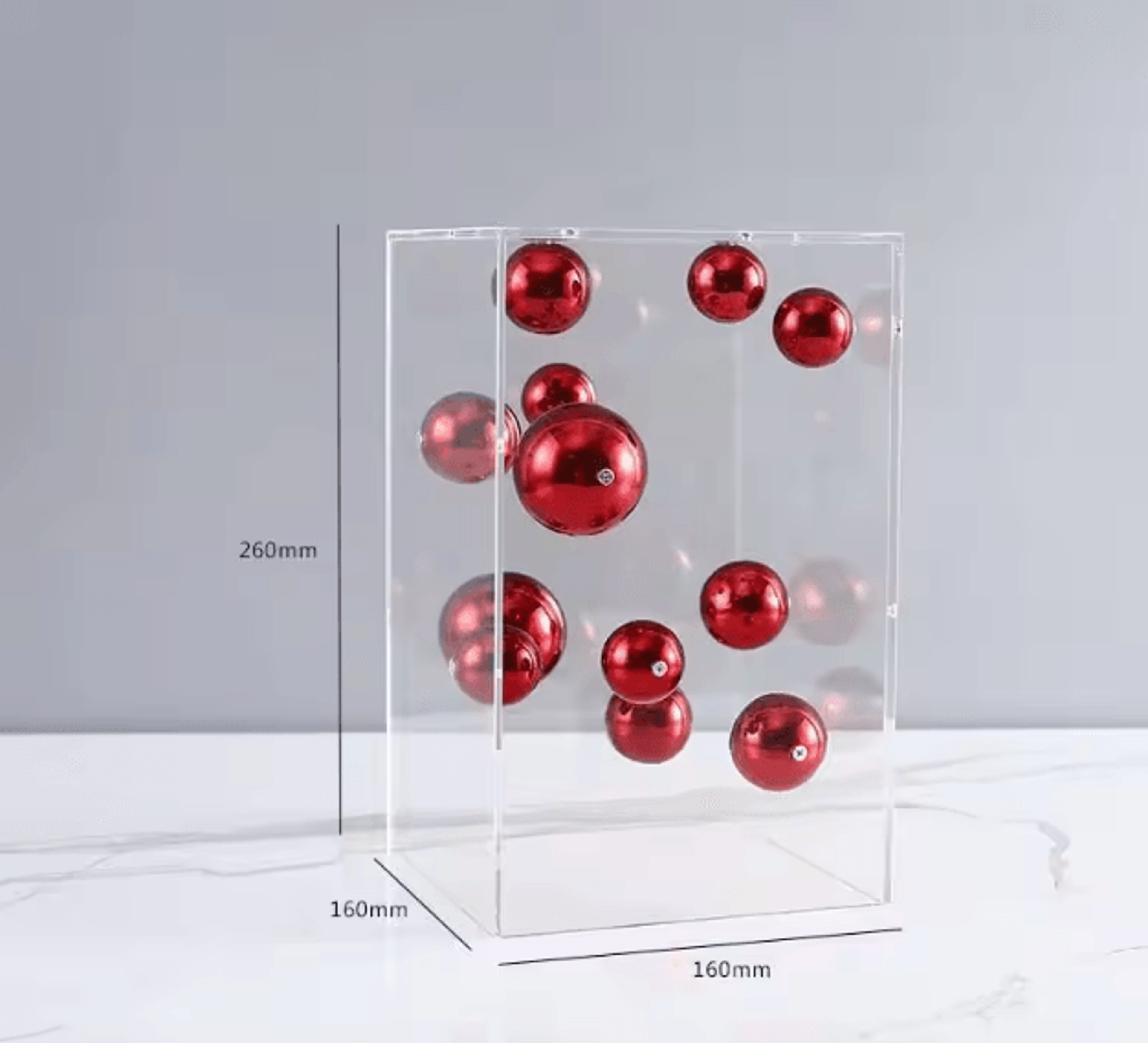 Modern Clear Acrylic Square Sphere Decor  Minimalist Home Accent Ornament 2