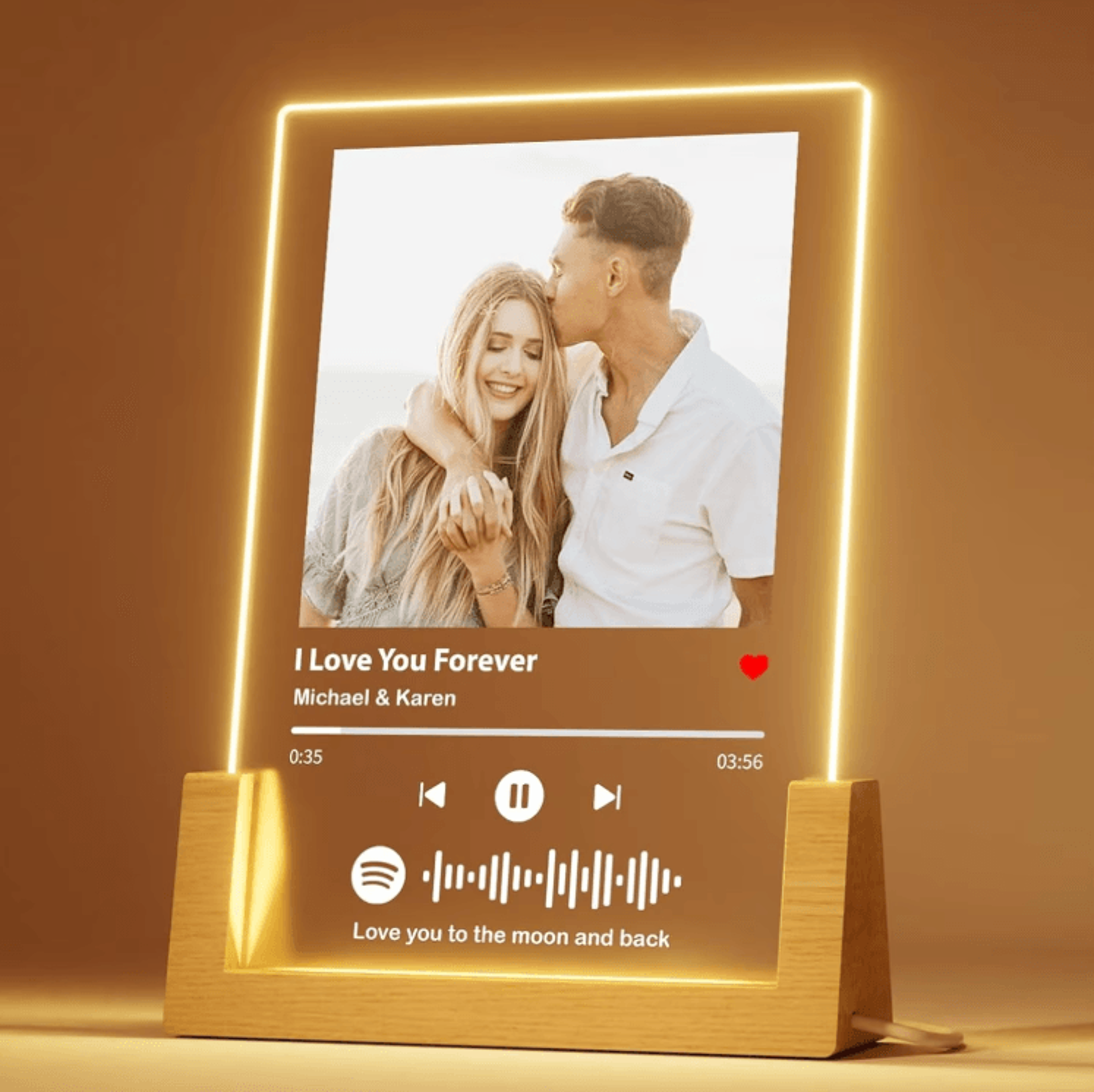custom spotify acrylic lamp plaque – personalized music photo frame for romantic gifts