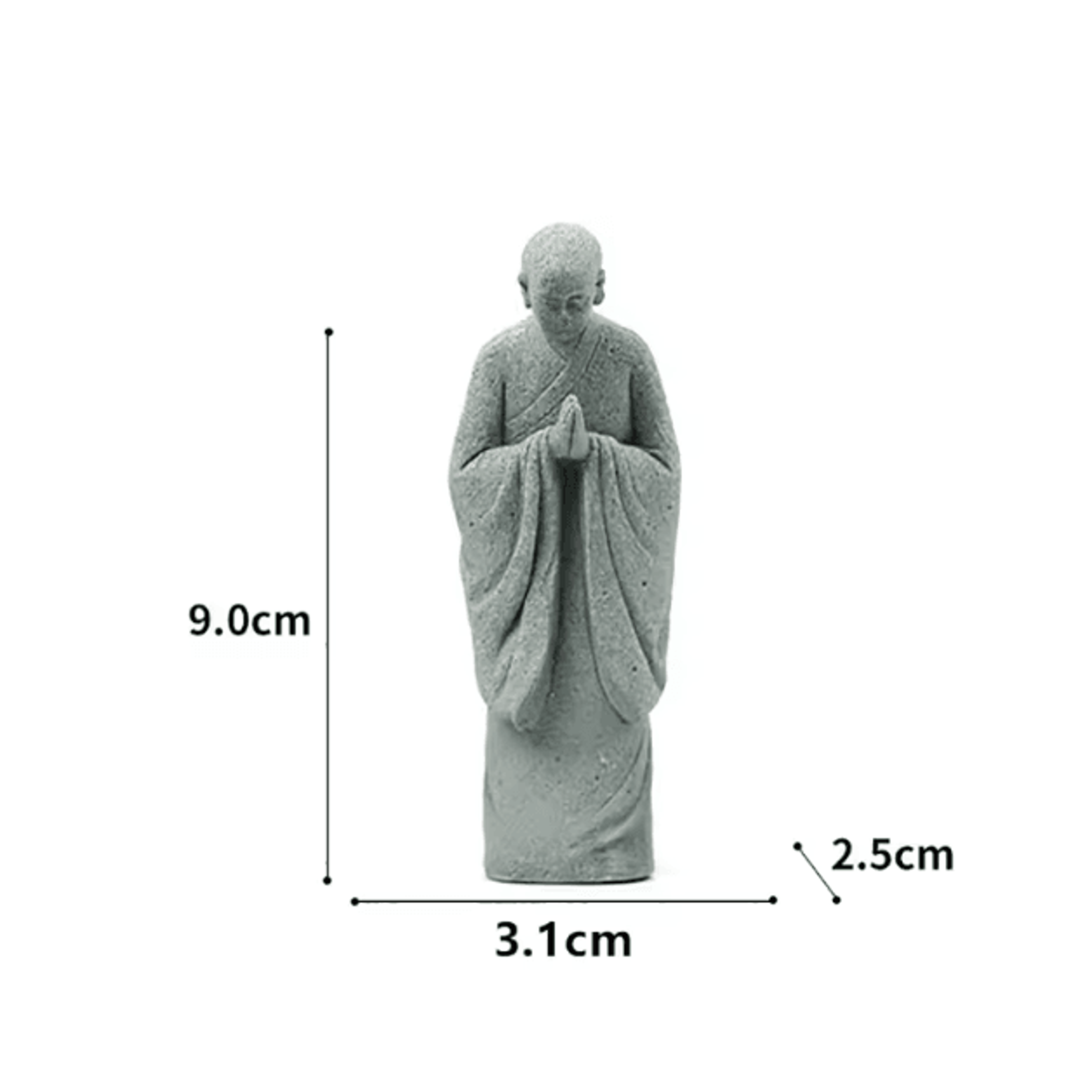 White Zen Monk Figurine Tranquil Feng Shui Mini Statue For Garden  Desktop Decor 2
