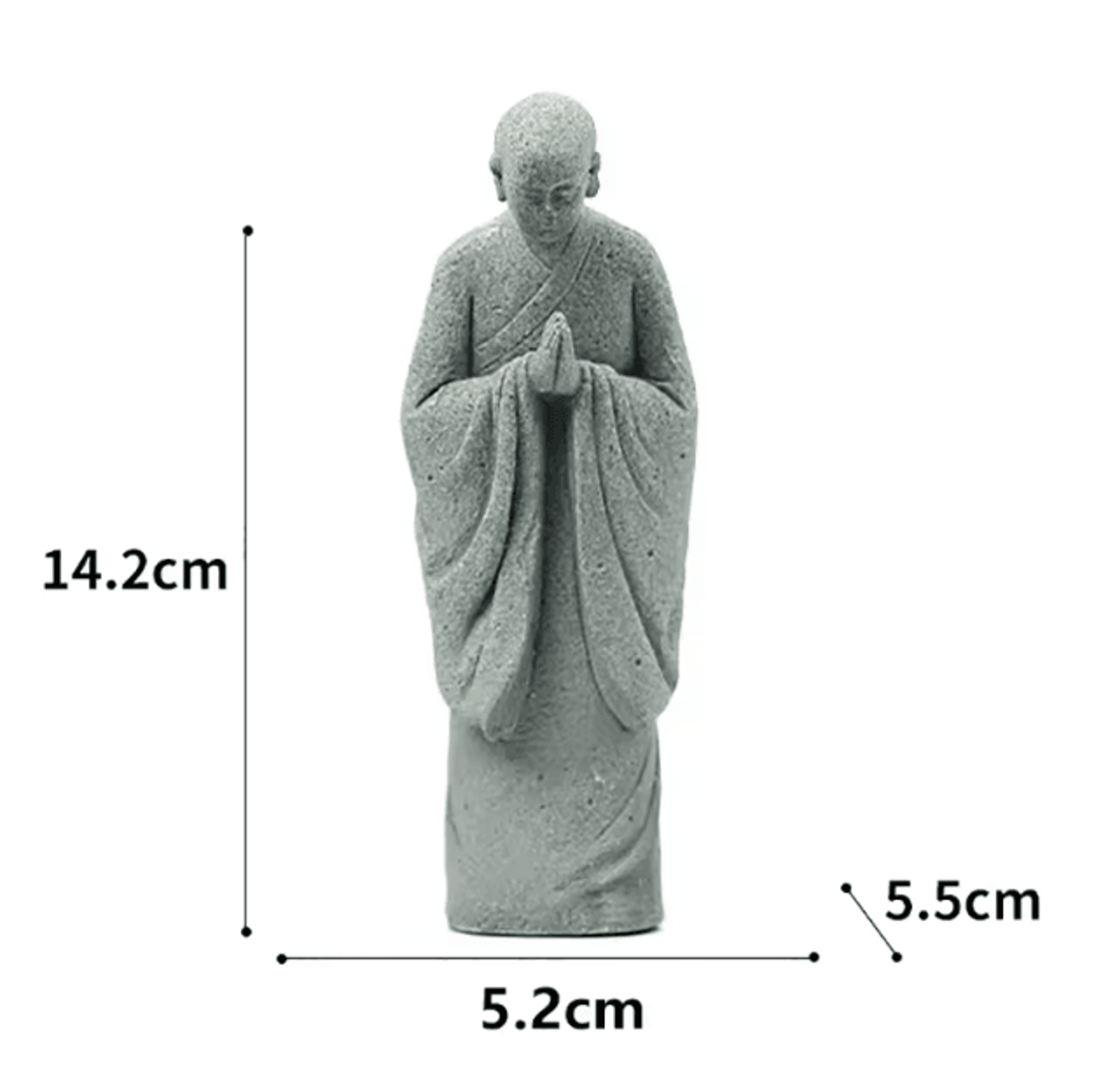 White Zen Monk Figurine Tranquil Feng Shui Mini Statue For Garden  Desktop Decor 3