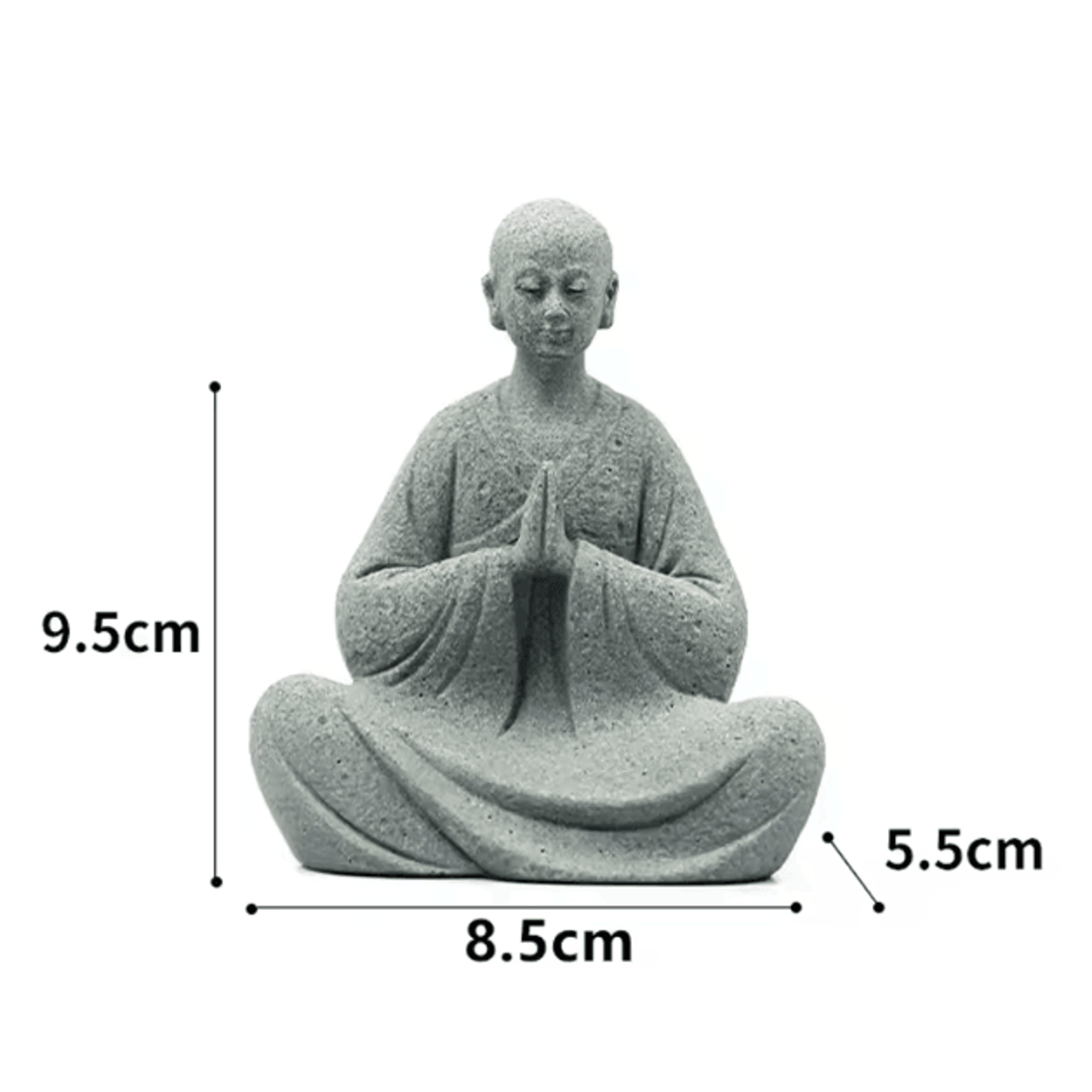 White Zen Monk Figurine Tranquil Feng Shui Mini Statue For Garden  Desktop Decor 4