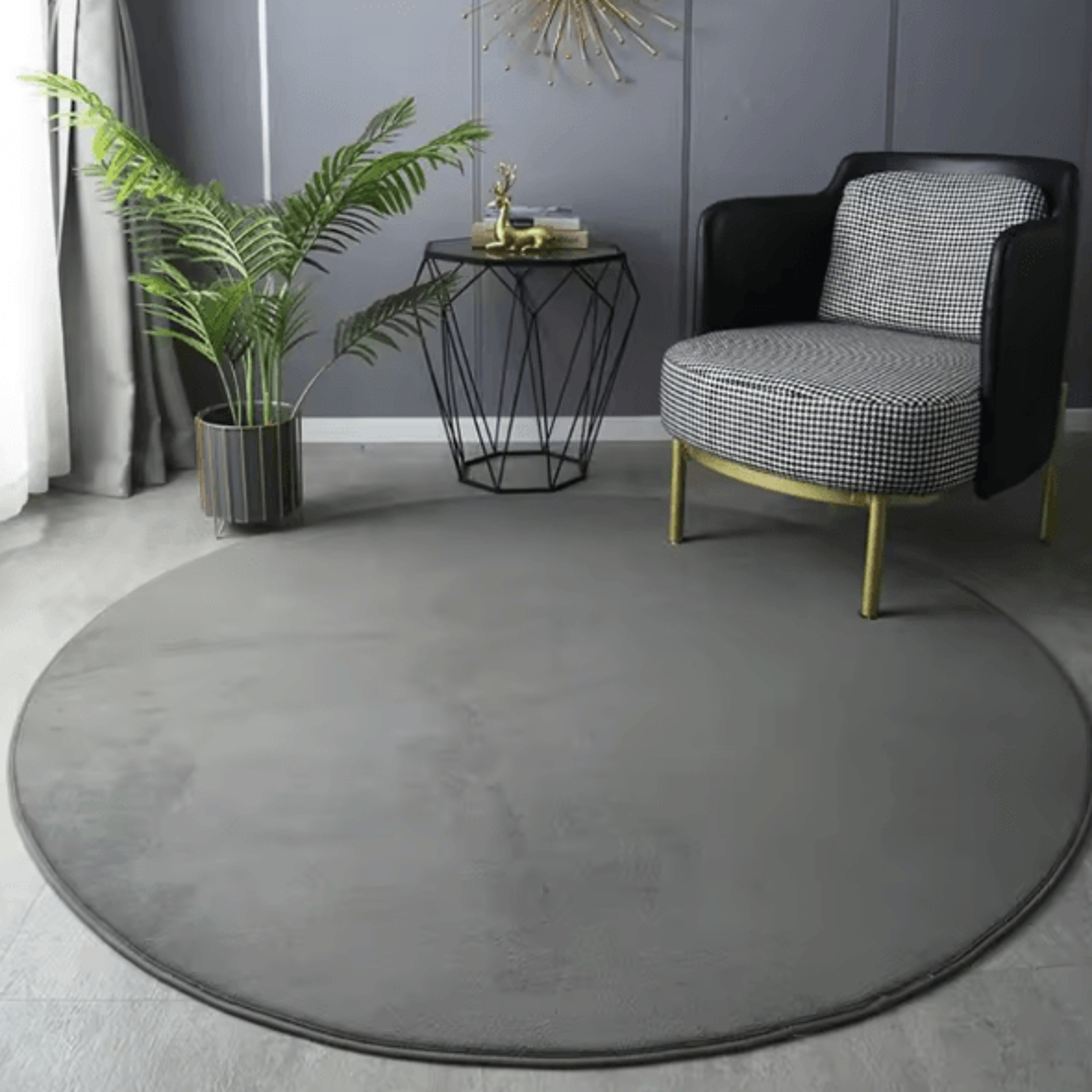 Modern Round Coral Velvet Carpet  UltraSoft Plush Rug For Living Room  Kids 4