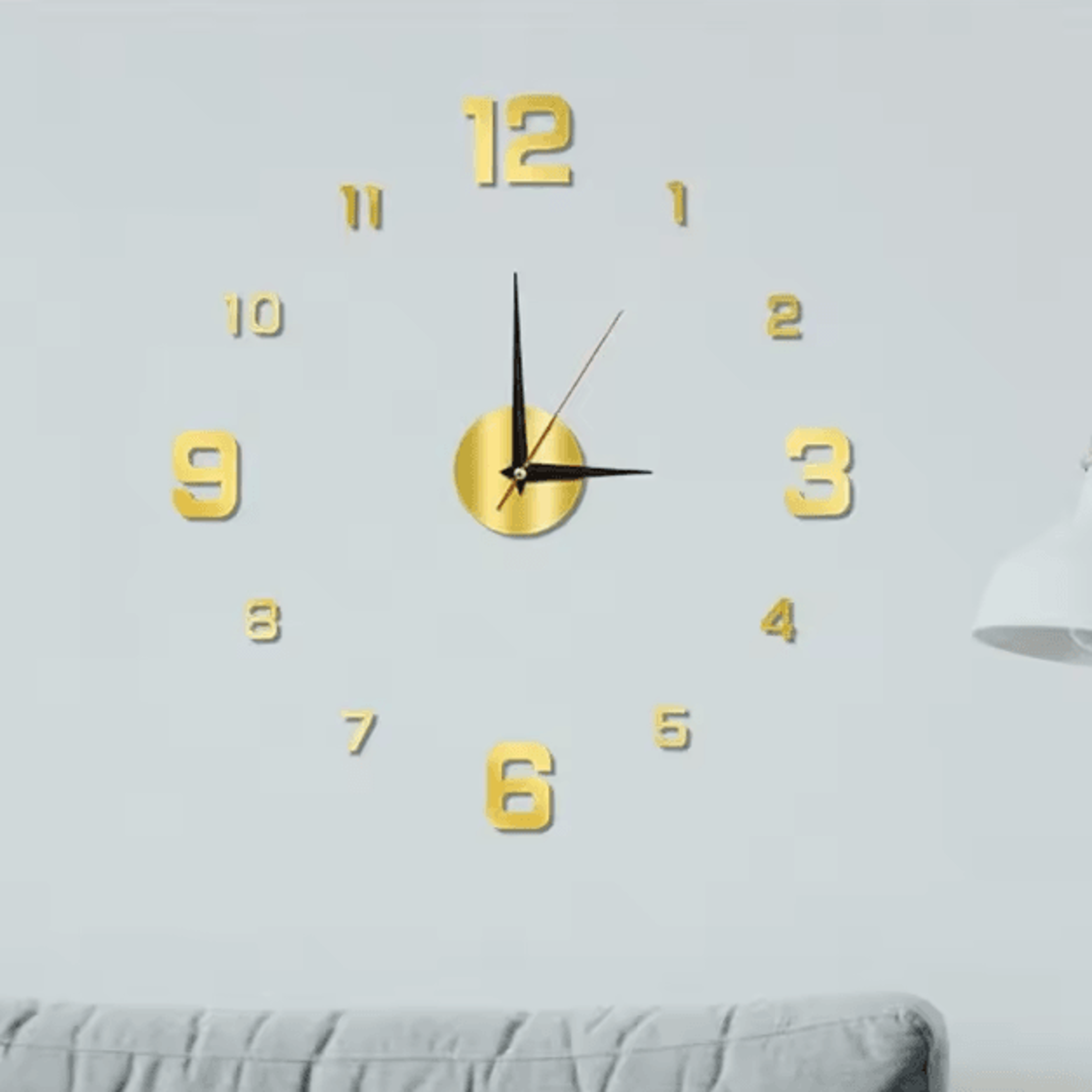 large 3d diy frameless wall clock – modern silent acrylic wall sticker clock