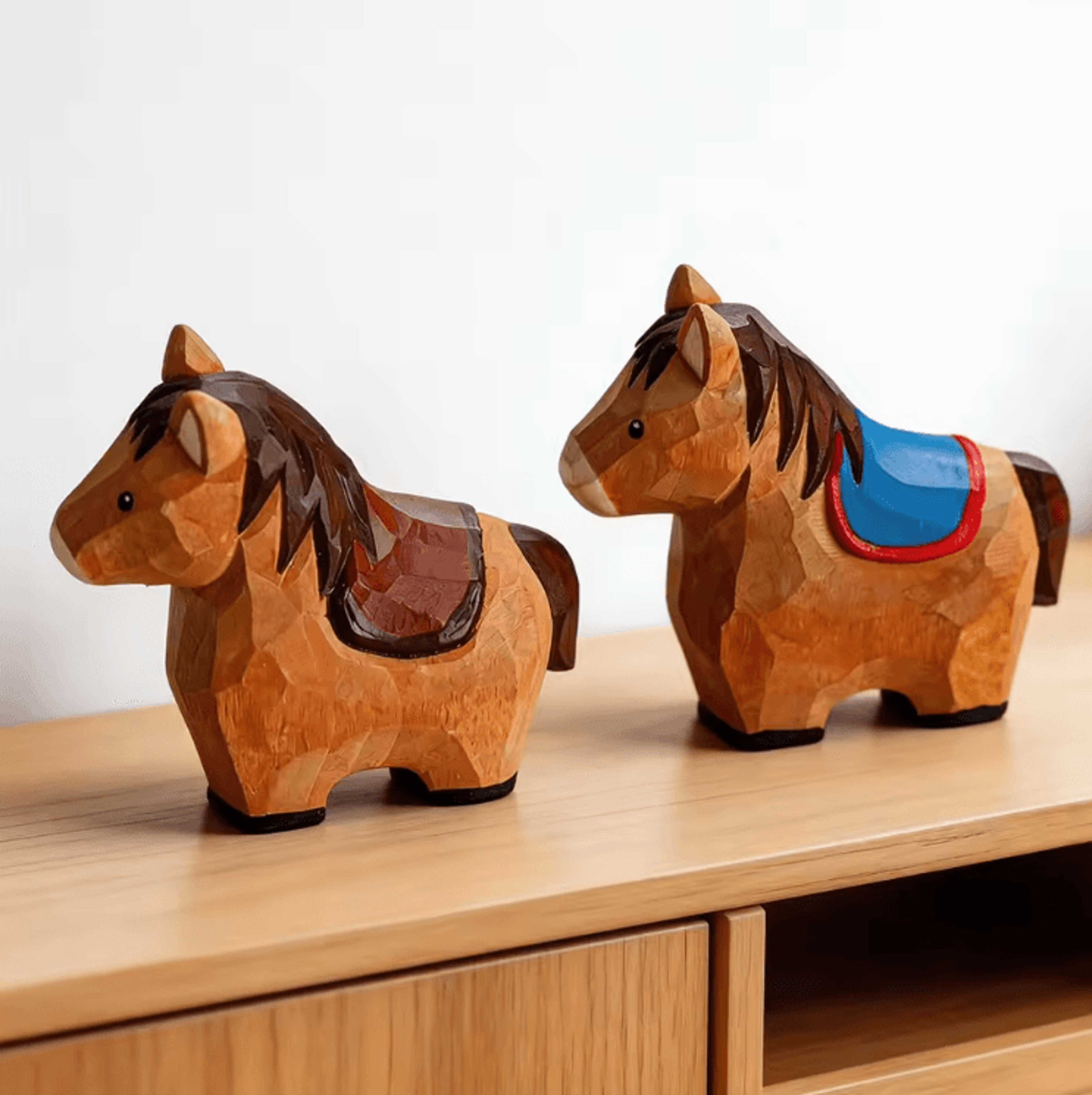 Handcrafted Wooden Horse Figurine  Rustic Animal Carving Home Decor 3