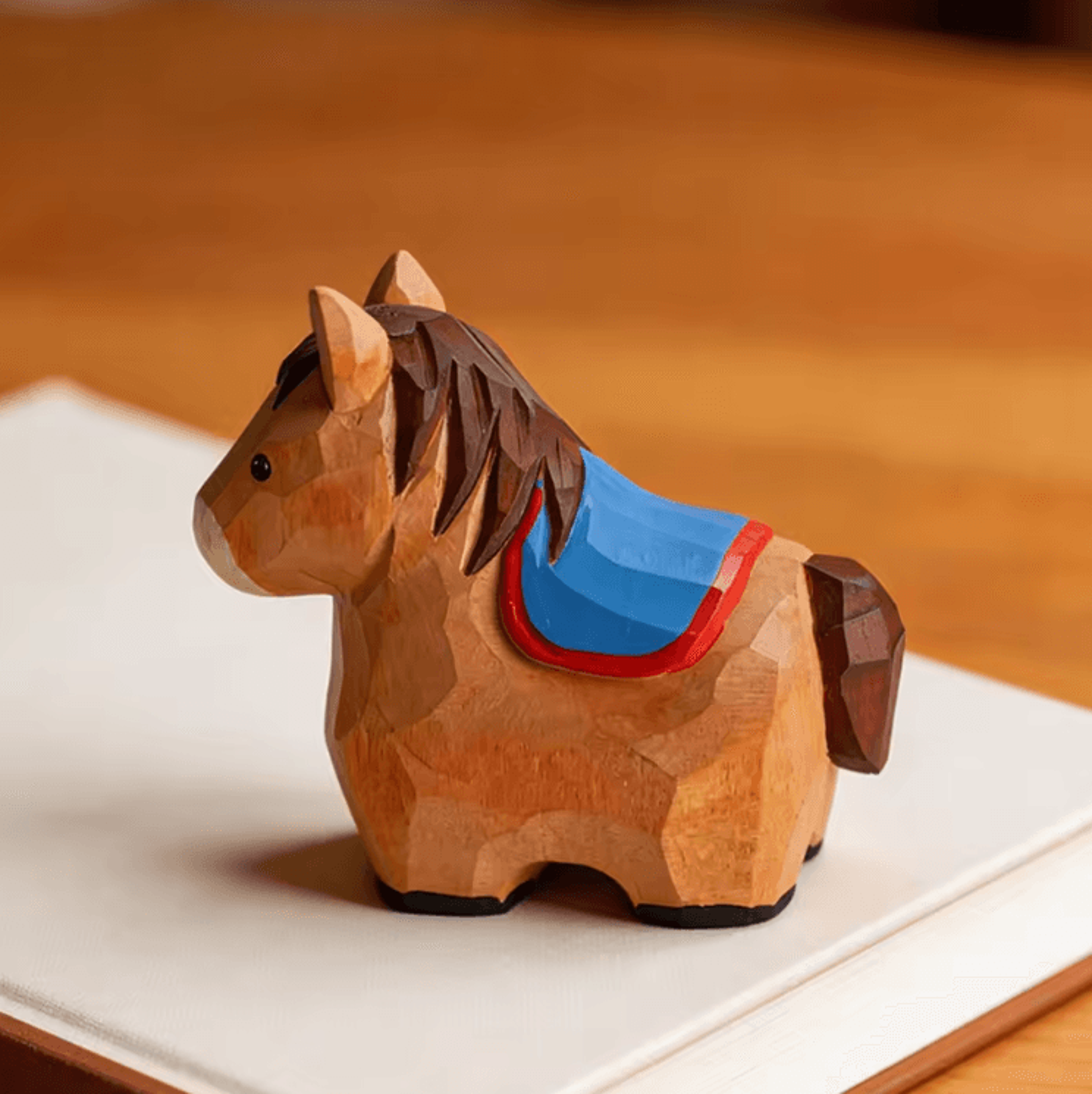 Handcrafted Wooden Horse Figurine  Rustic Animal Carving Home Decor 4