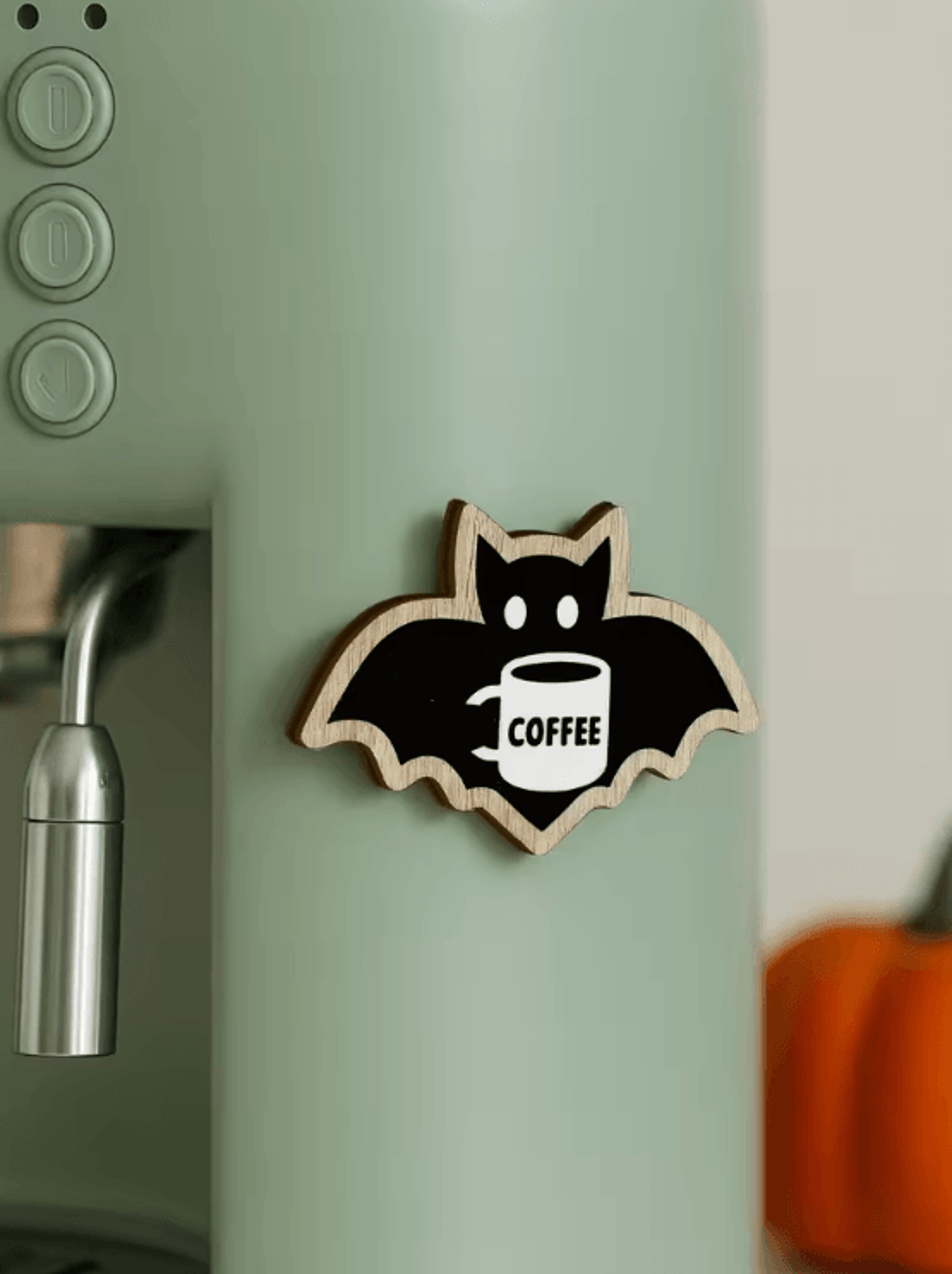 cute wooden bat coffee decor – halloween hanging sticker ornament