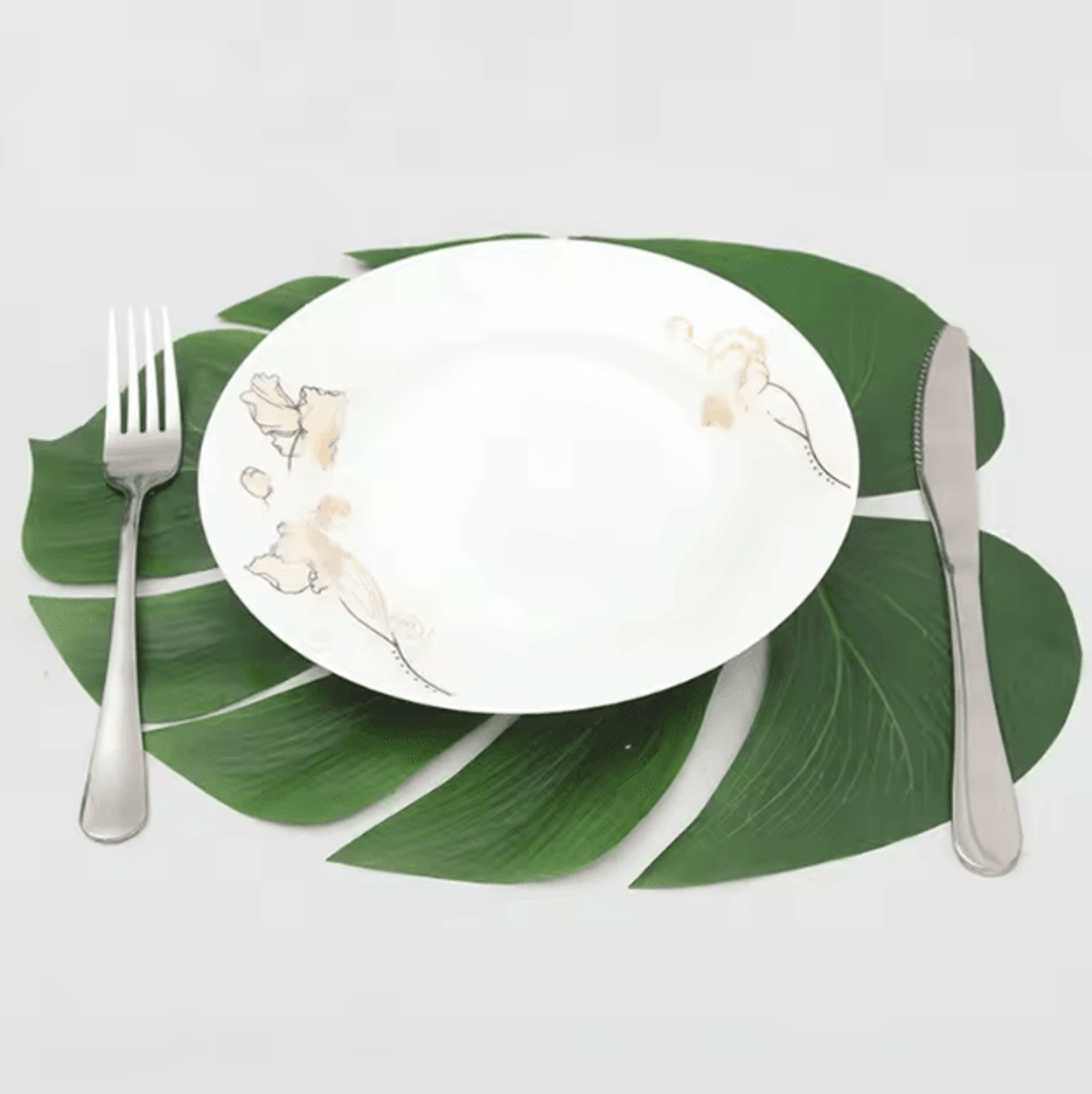 Tropical Hawaiian Palm Leaves Set  12PCS Artificial Palm Leaves For Luau Party  Summer Decor 1