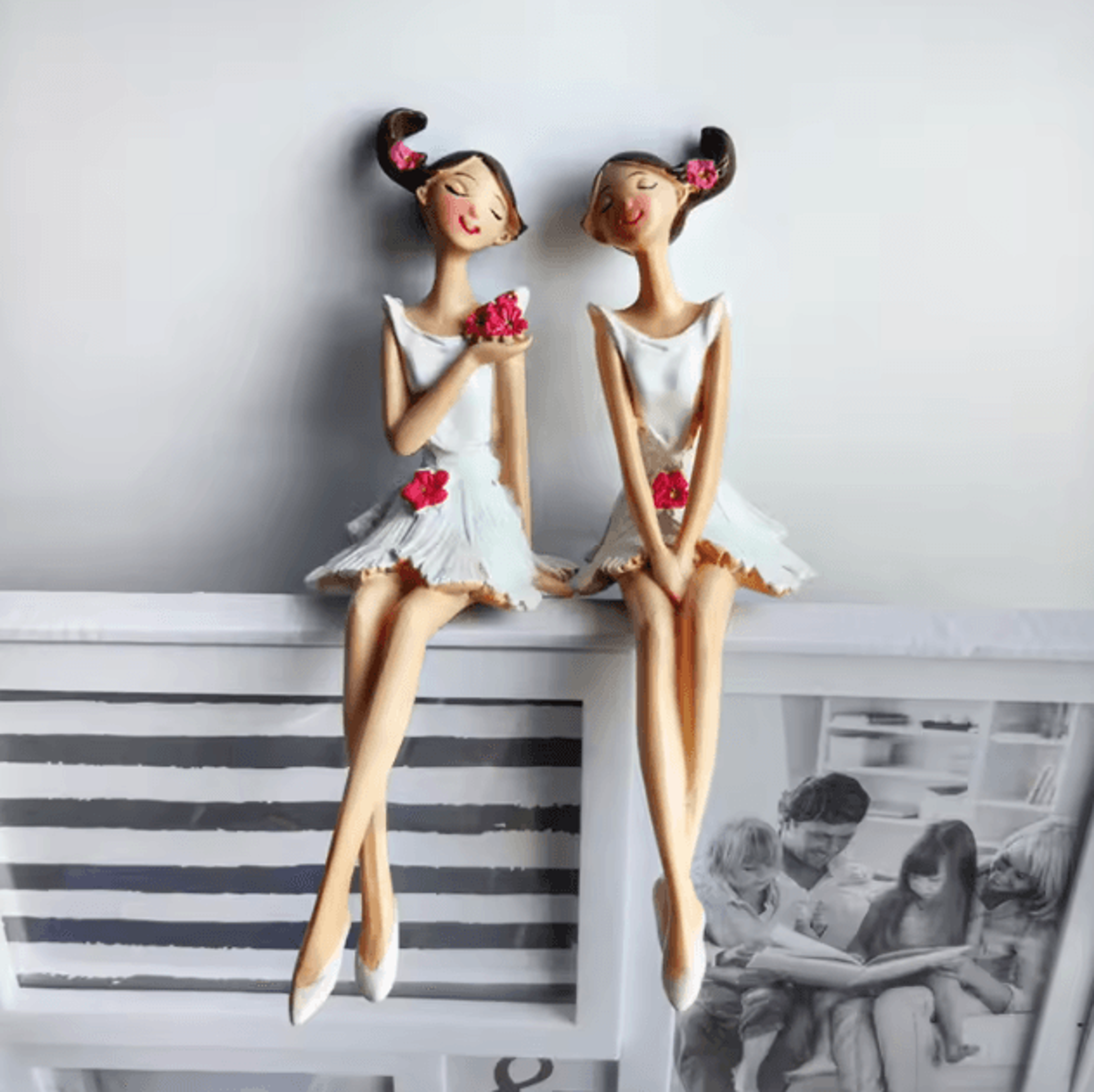 Nordic Angel Fairy Resin Figurine Set  2PCS Angel Figurines For Elegant Home  Wedding Decor 2