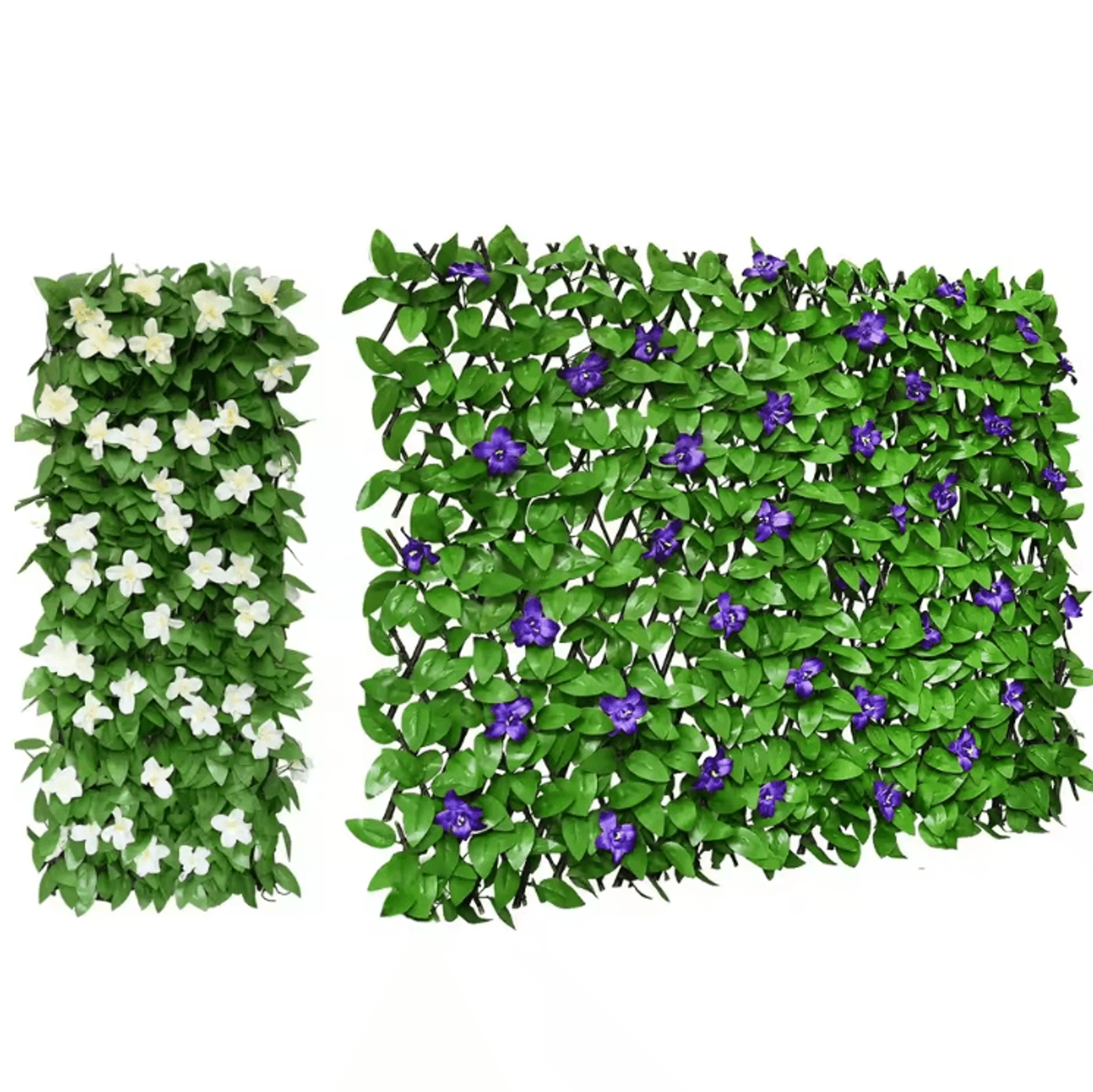 expandable artificial ivy privacy fence – stylish green wall screen for balcony & garden