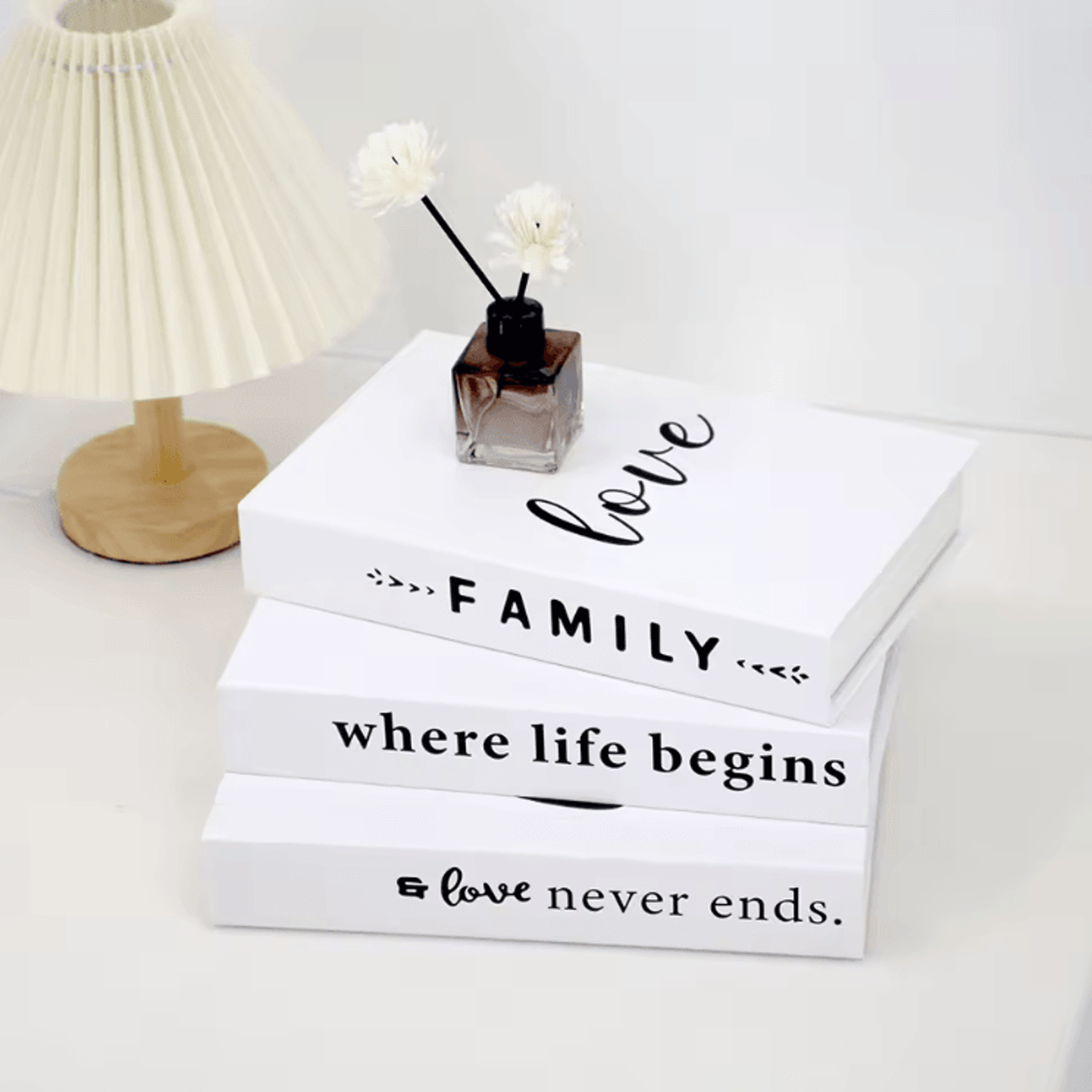 Modern White Faux Book Decor Set  Minimalist Simulation Books For Stylish Interiors 2