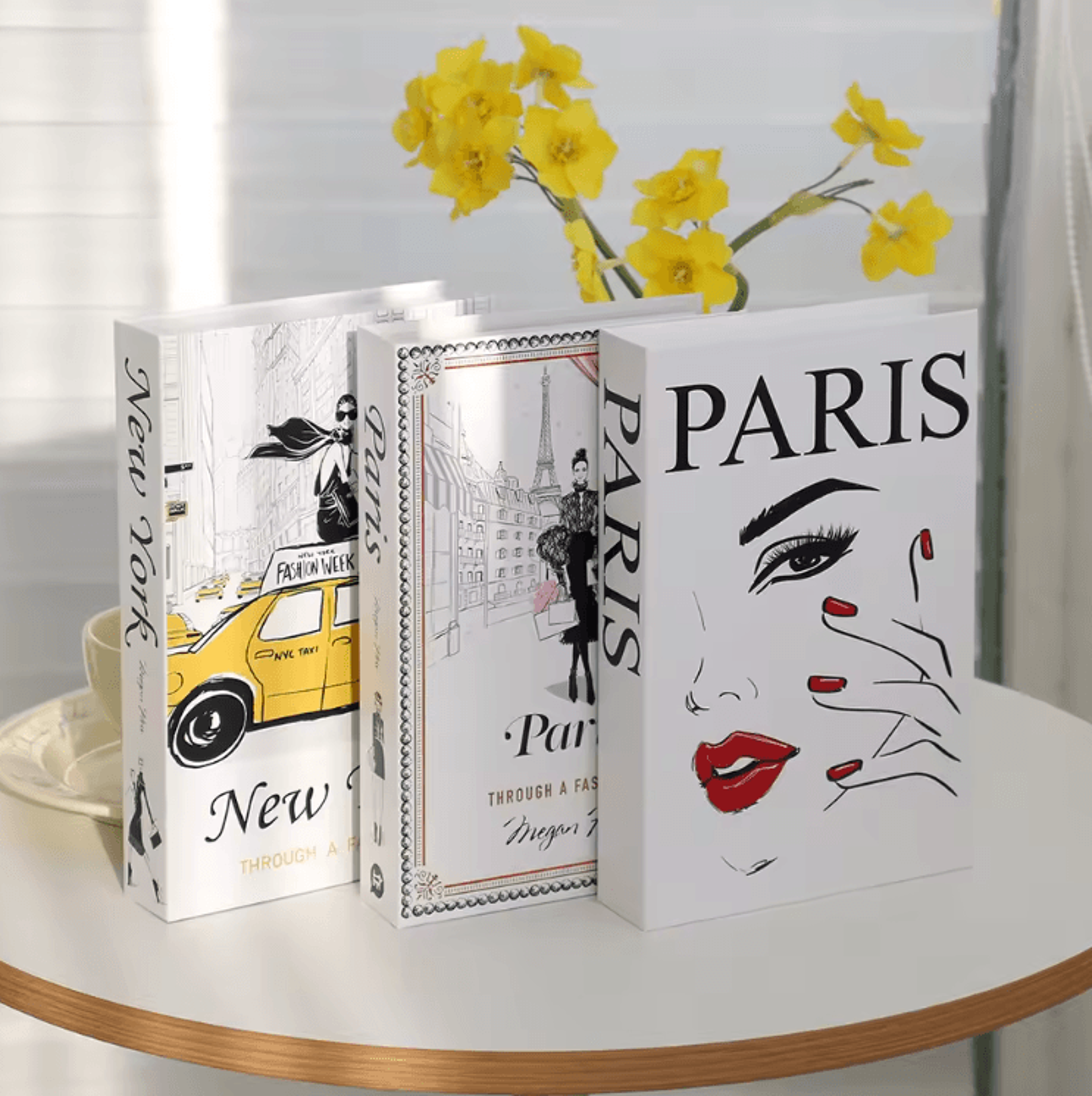 Modern White Faux Book Decor Set  Minimalist Simulation Books For Stylish Interiors 10