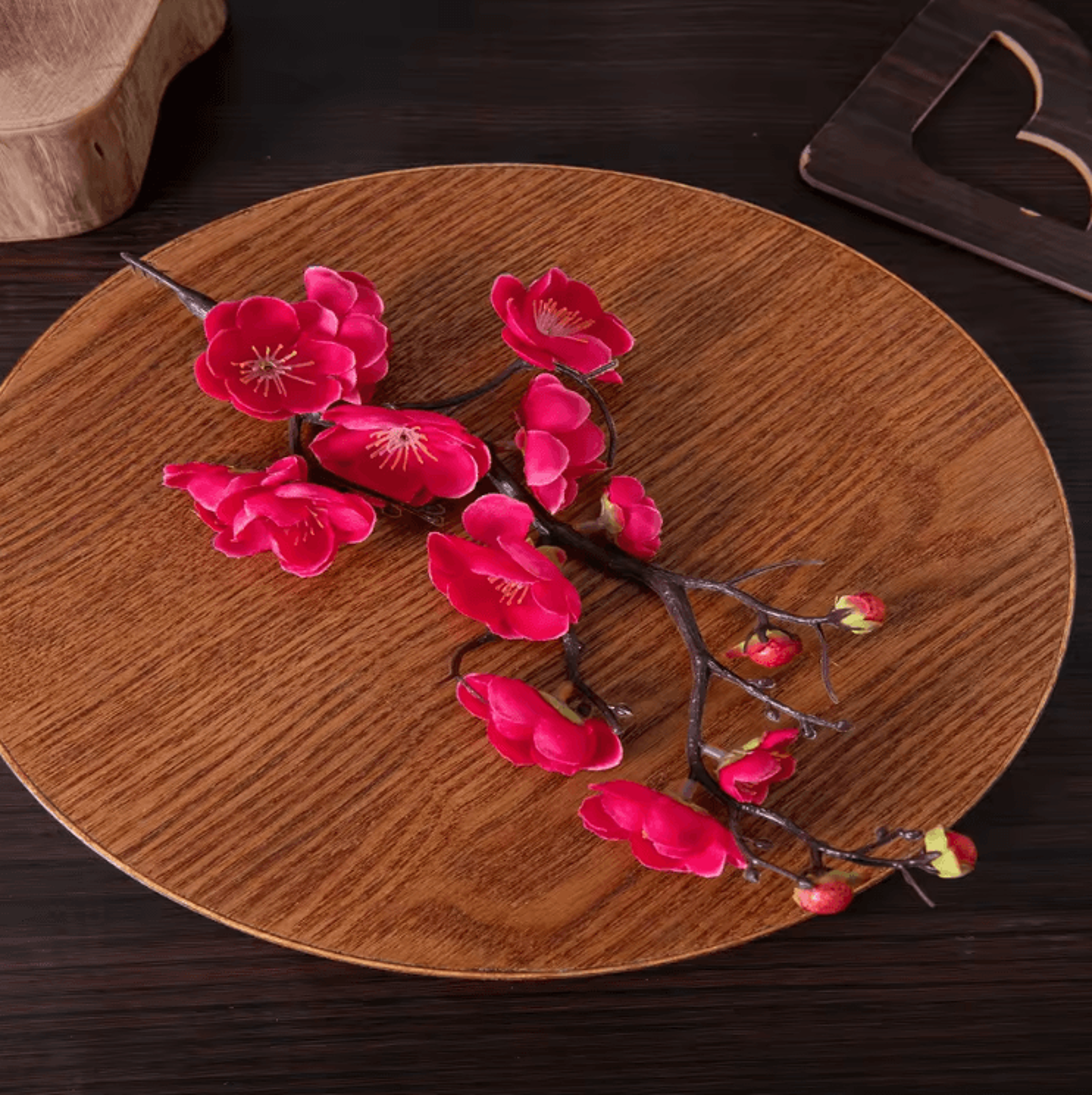 artificial plum blossom silk flower branch – elegant spring floral decor for home & events