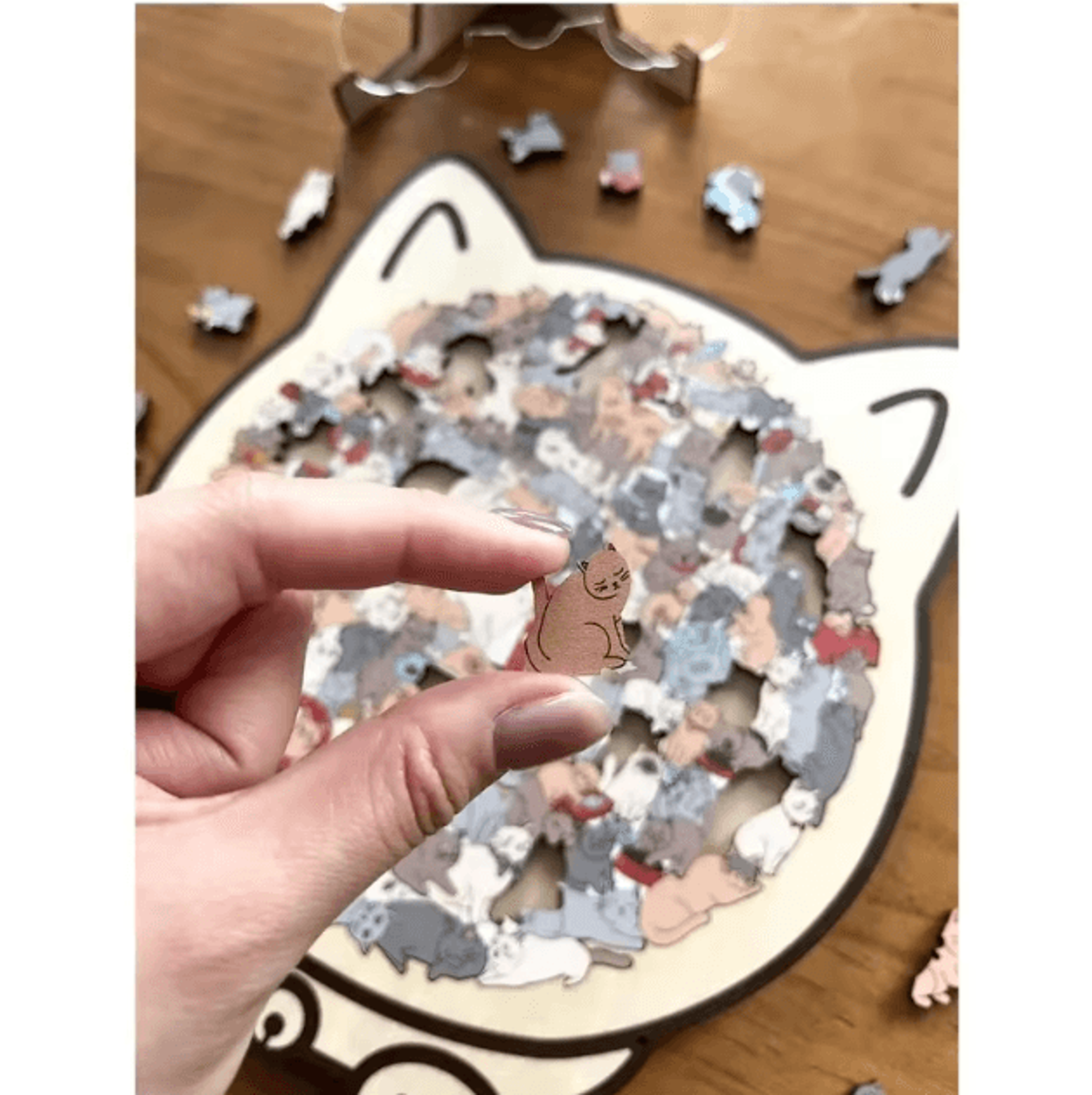CatShaped Wooden Jigsaw Puzzle  135PCS Unique Animal Puzzle For Relaxing Play  Decor 1