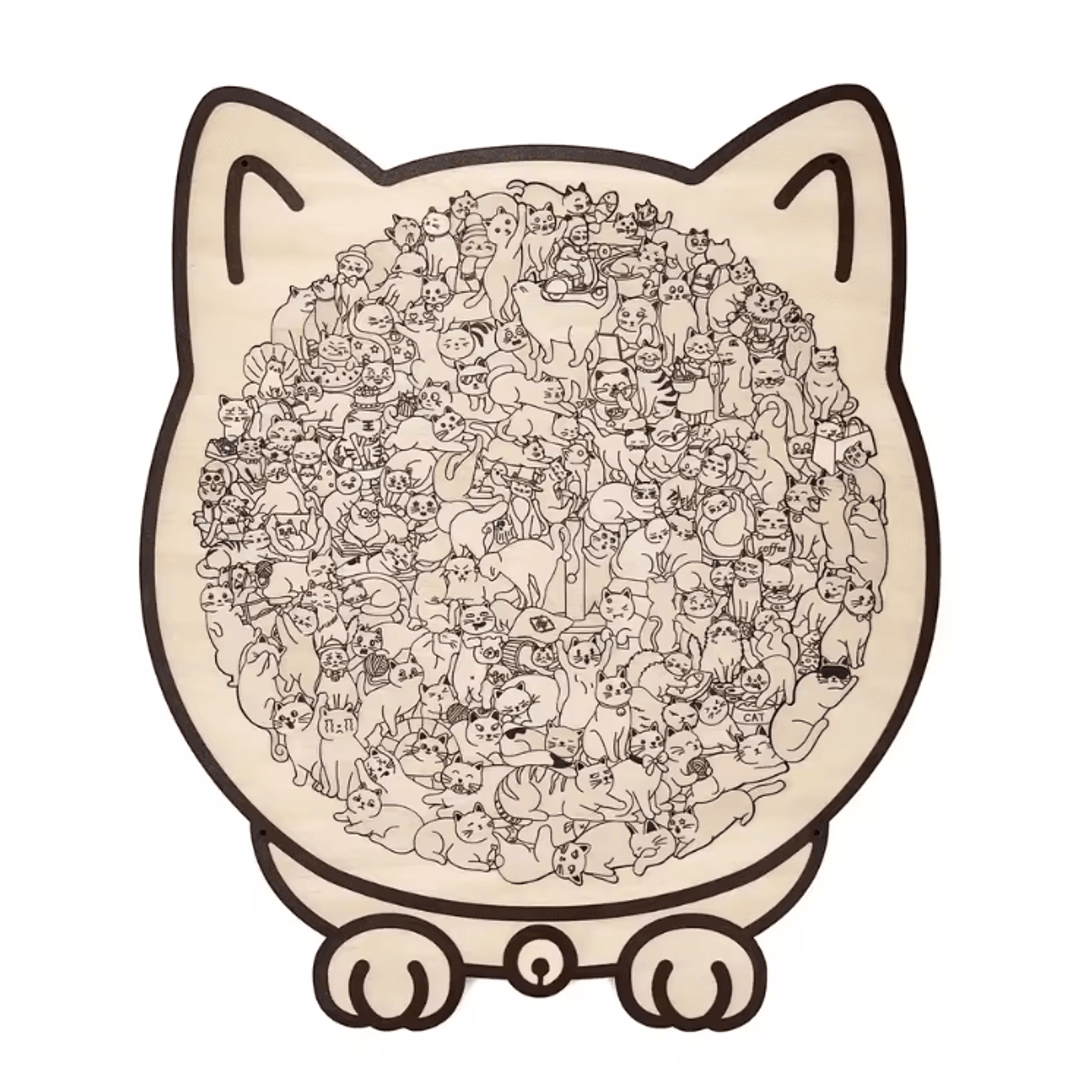 CatShaped Wooden Jigsaw Puzzle  135PCS Unique Animal Puzzle For Relaxing Play  Decor 2