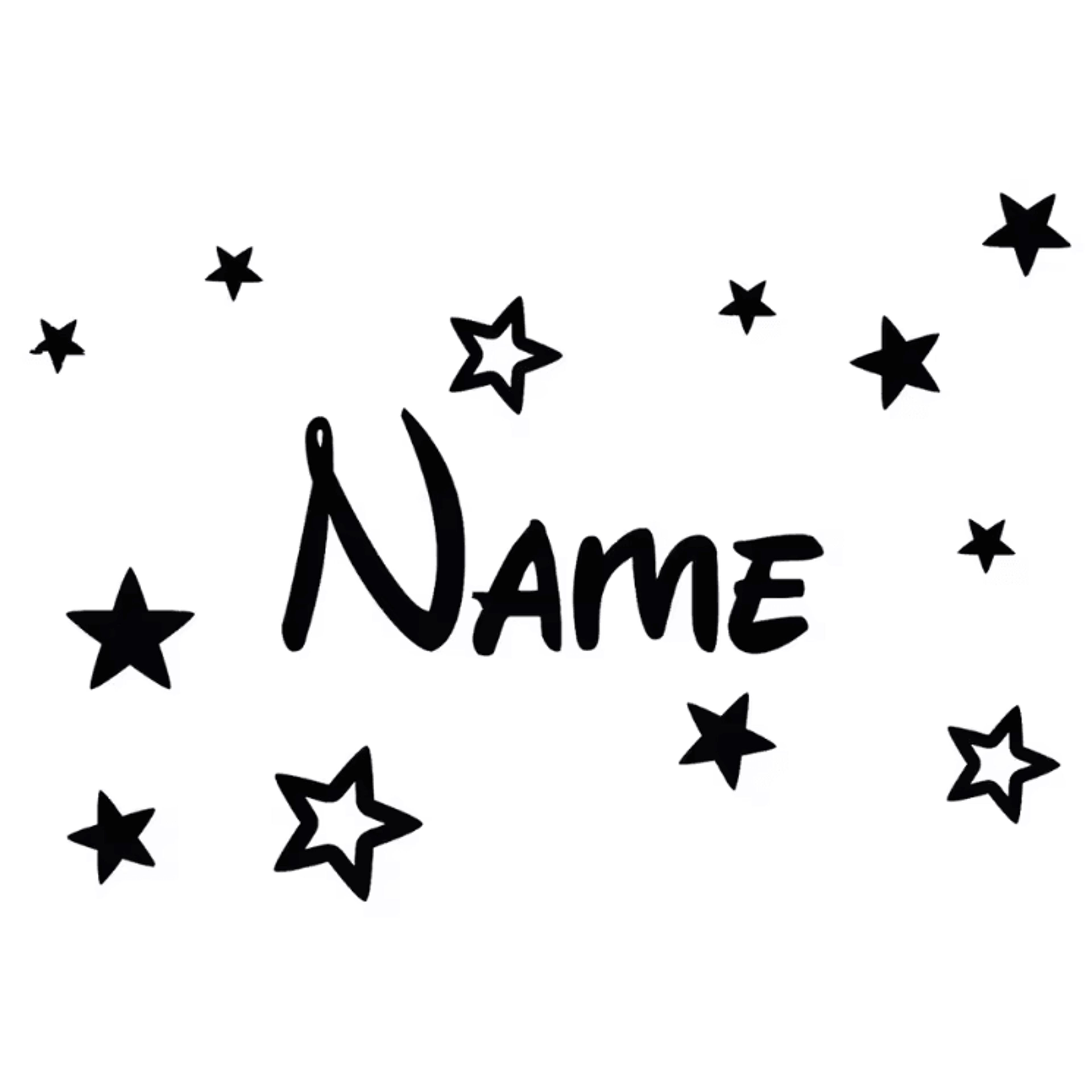 personalized name wall sticker with stars – custom kids room vinyl decor (30 20cm)