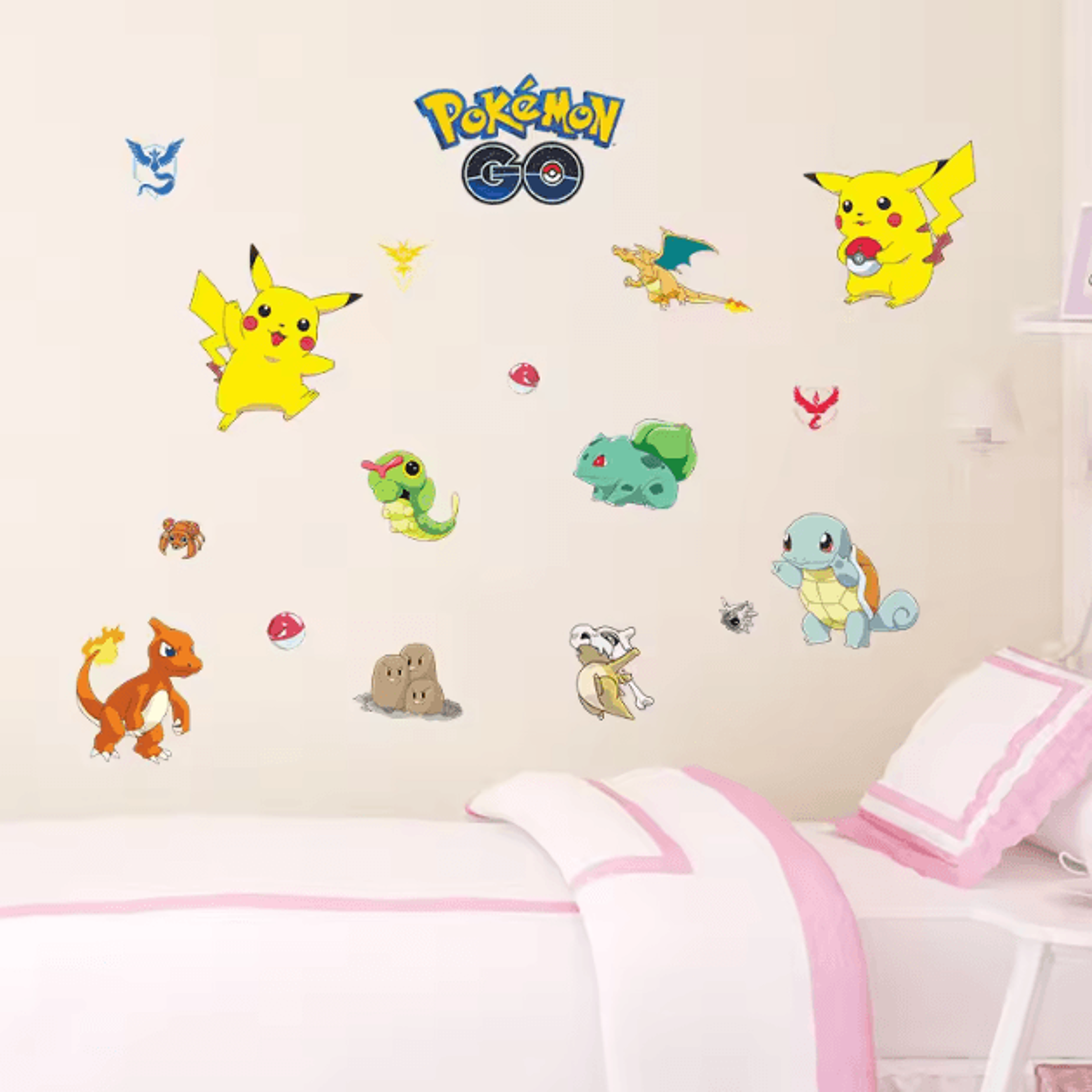 Cartoon Pikachu Wall Stickers  Cute Kids Room Anime Decor Decals 2