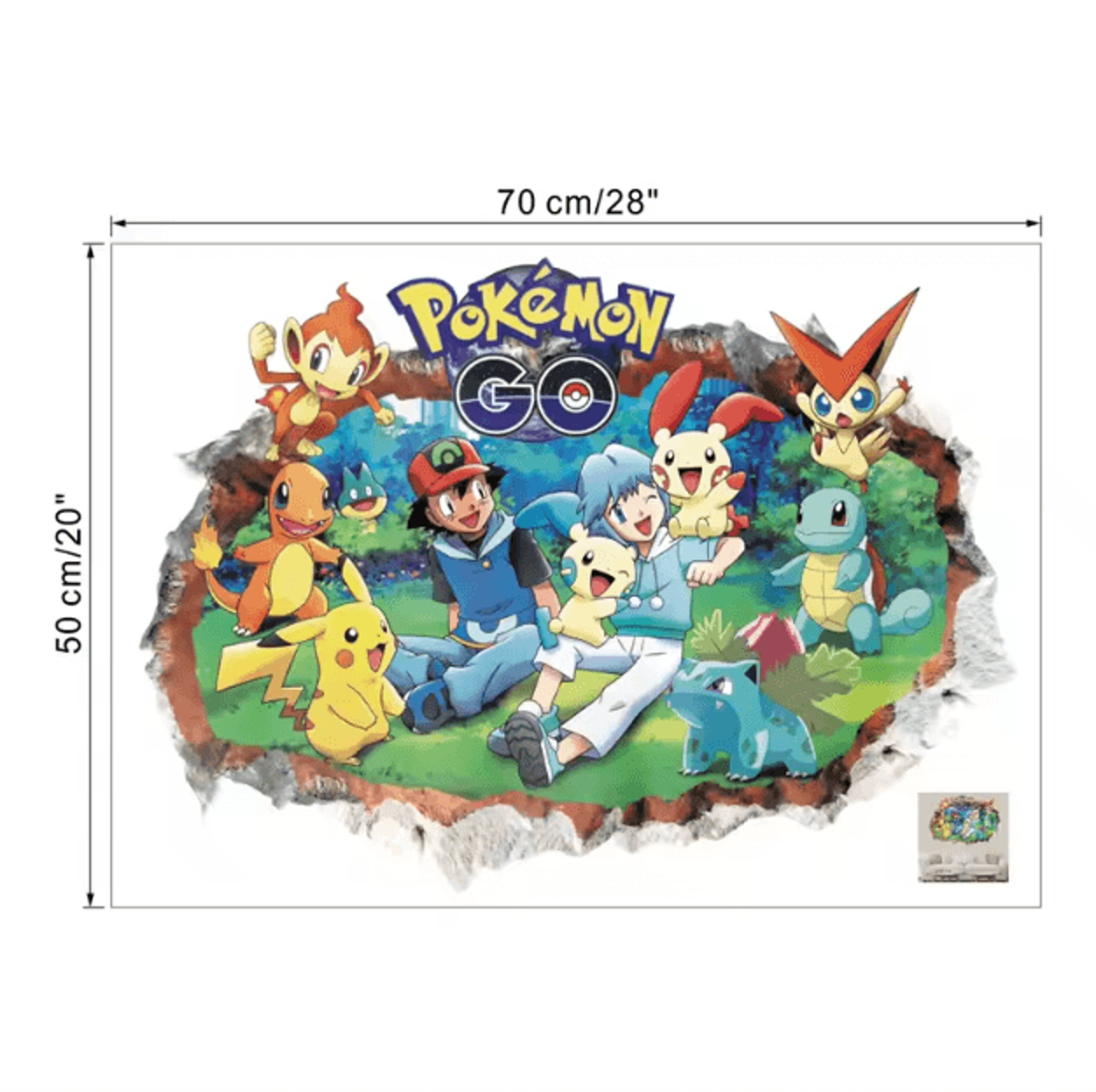 Cartoon Pikachu Wall Stickers  Cute Kids Room Anime Decor Decals 8