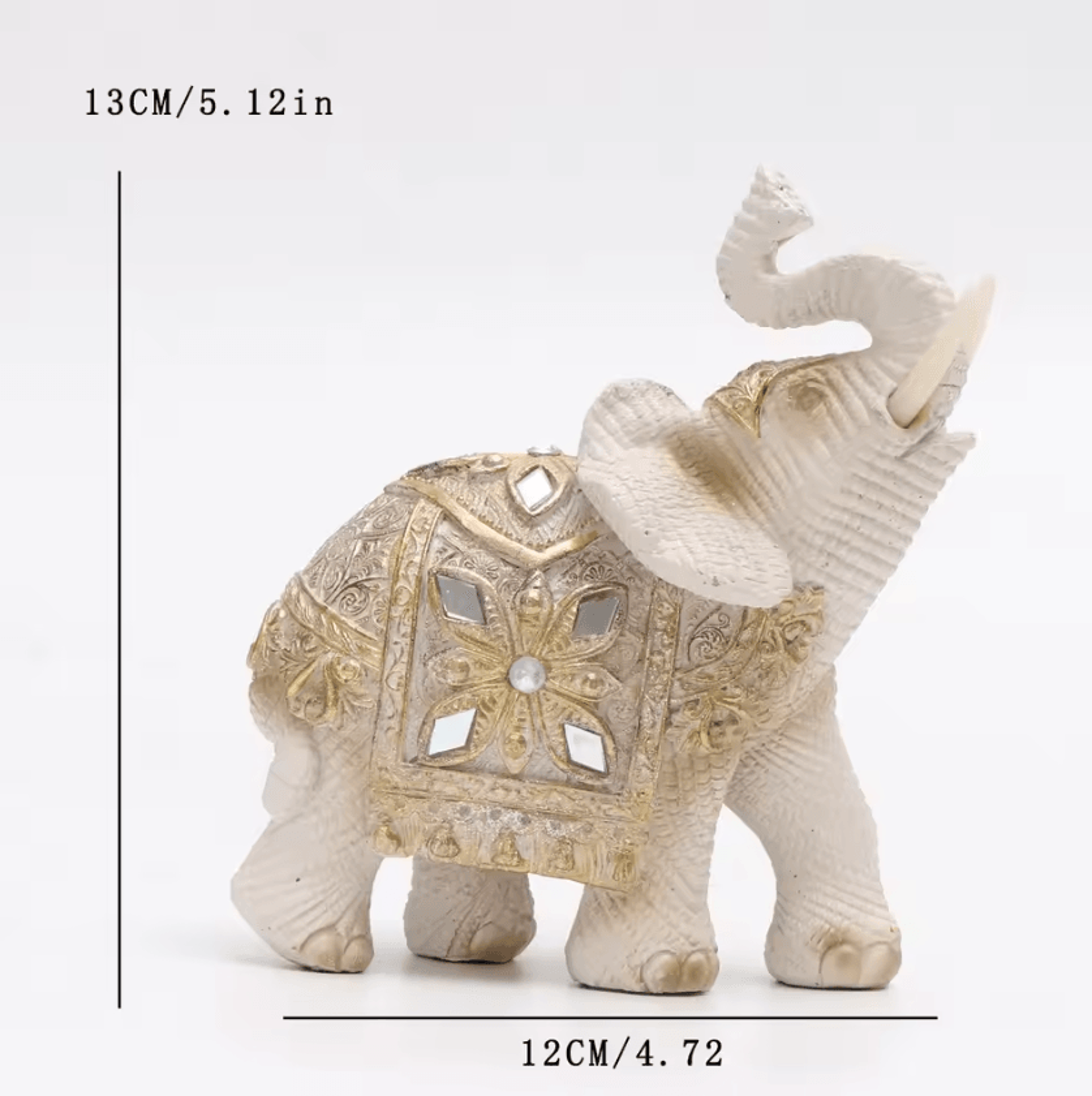 Lucky Elephant Feng Shui Statue  Wealth Attraction Resin Home  Office Decor 2