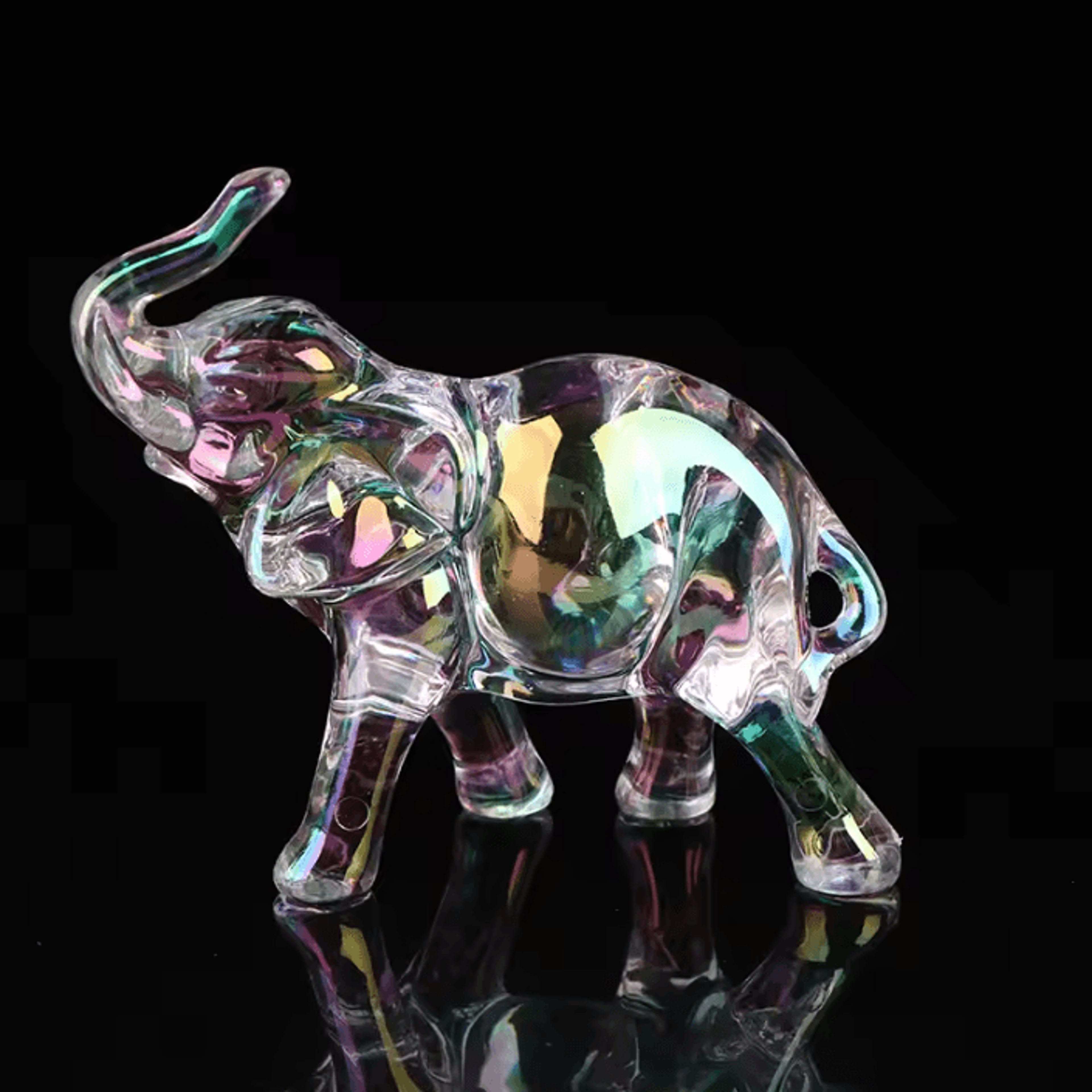 Cute Crystal Elephant Figurine  Mini Glass Elephant Decor Lucky Animal Ornament 3