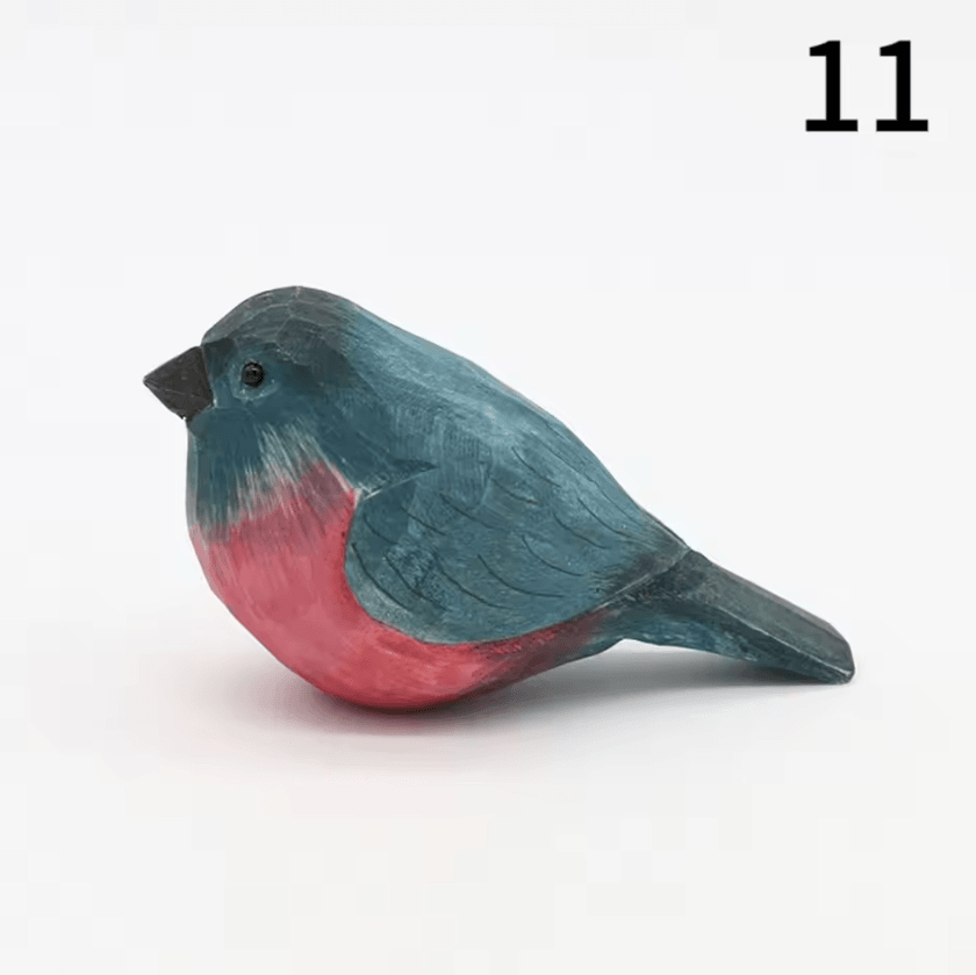 HandCarved Wooden Bird Figurine  Mini Handmade Wood Bird Decor Cute Ornament 12
