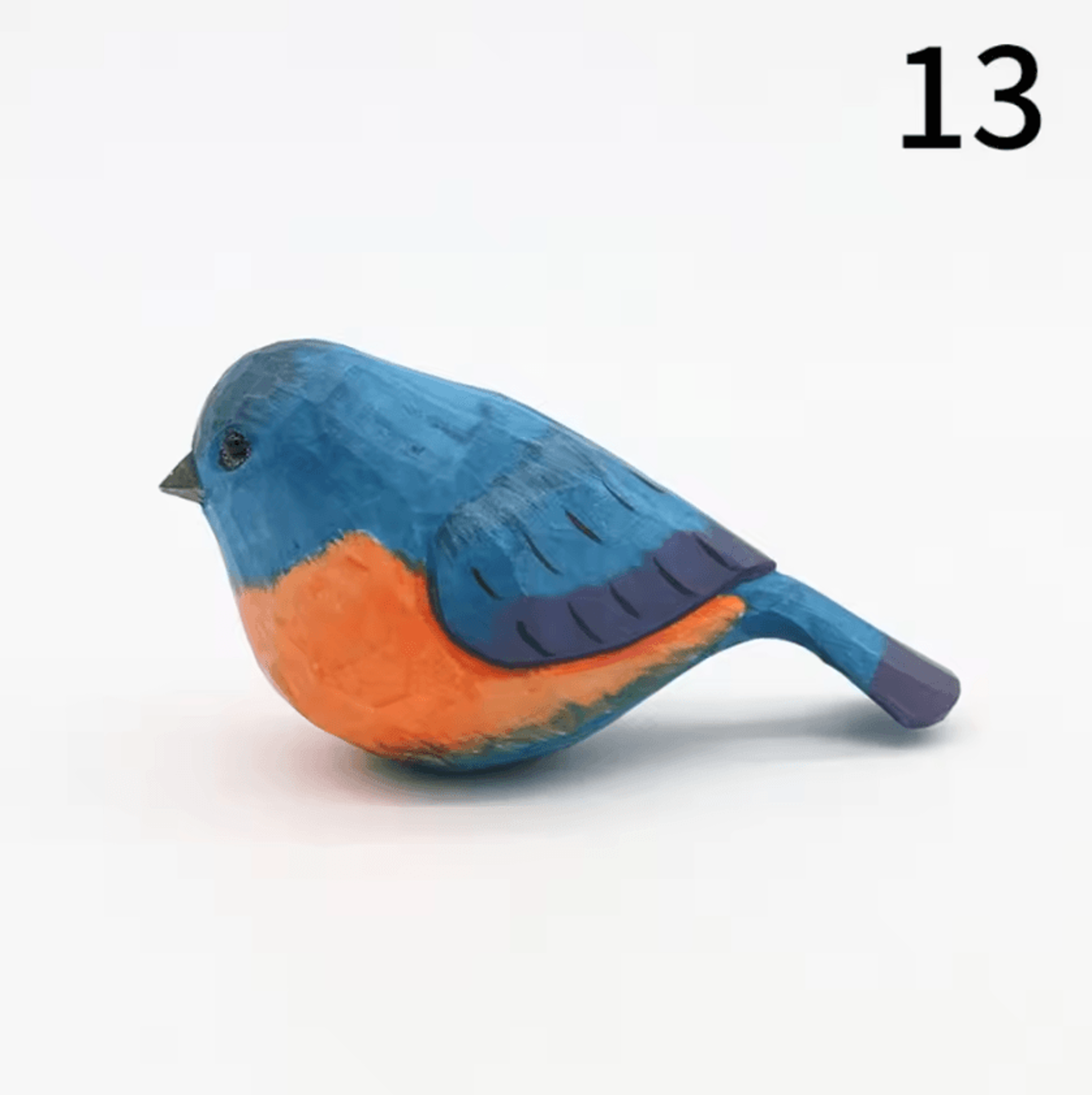 HandCarved Wooden Bird Figurine  Mini Handmade Wood Bird Decor Cute Ornament 14