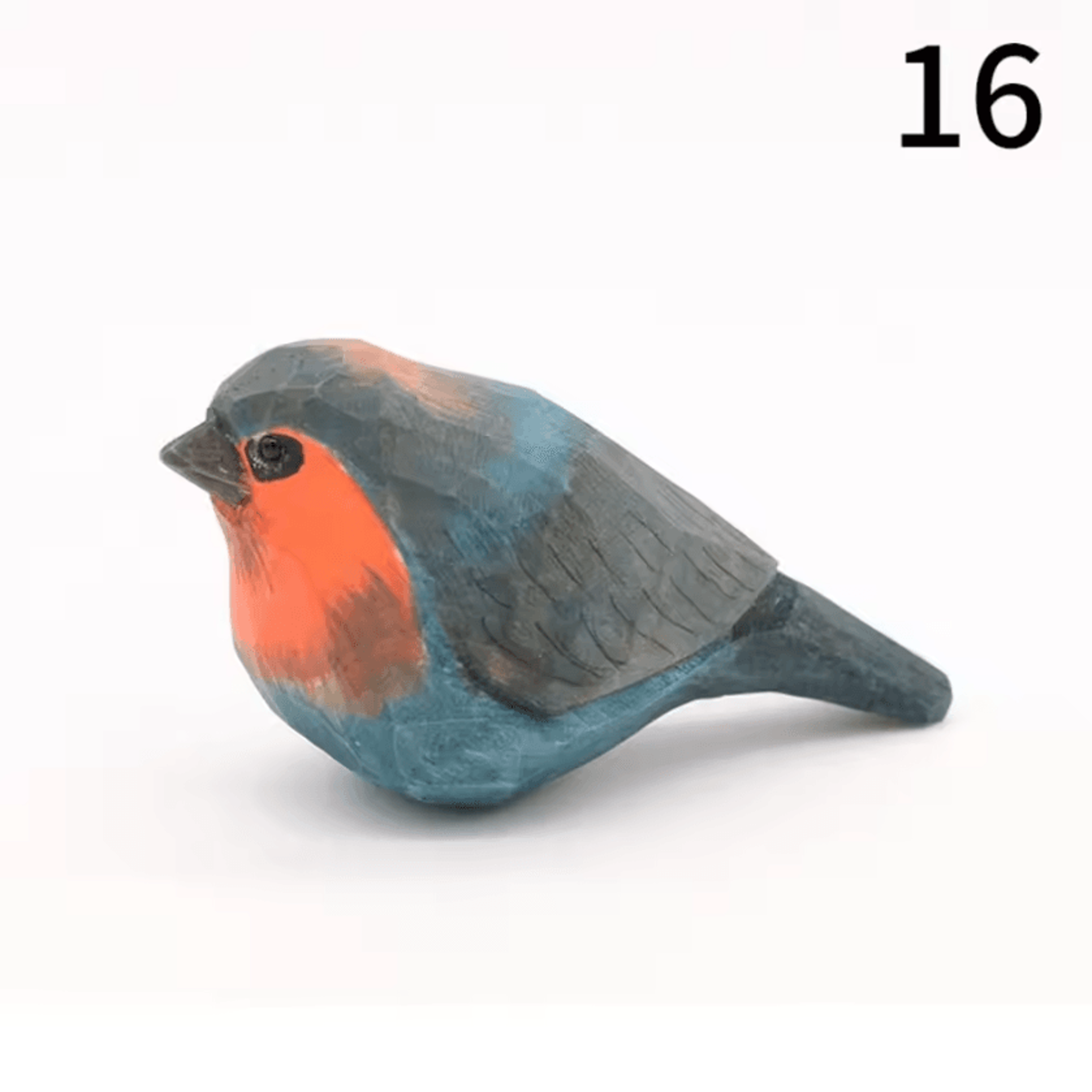 HandCarved Wooden Bird Figurine  Mini Handmade Wood Bird Decor Cute Ornament 17