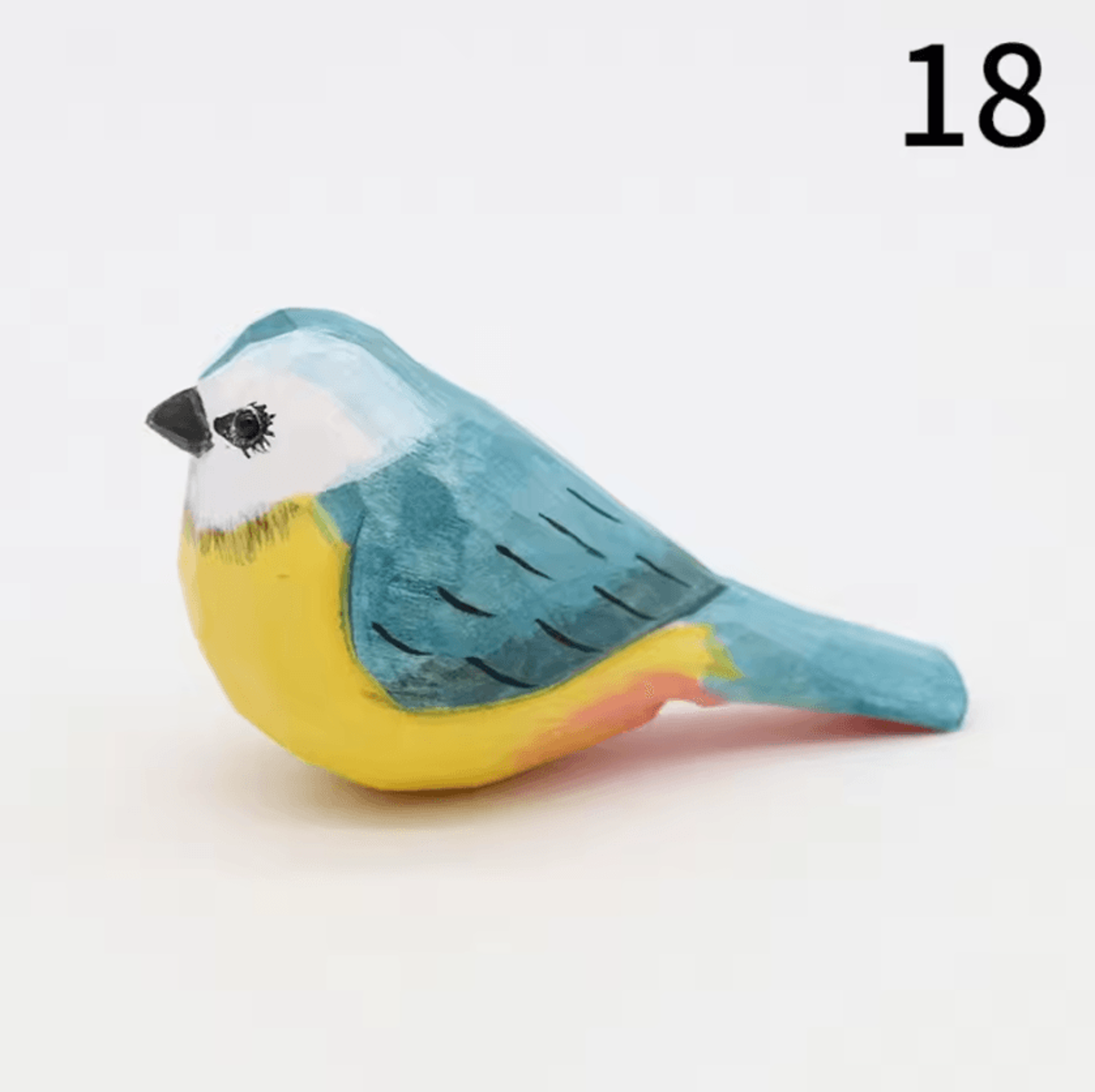 HandCarved Wooden Bird Figurine  Mini Handmade Wood Bird Decor Cute Ornament 18