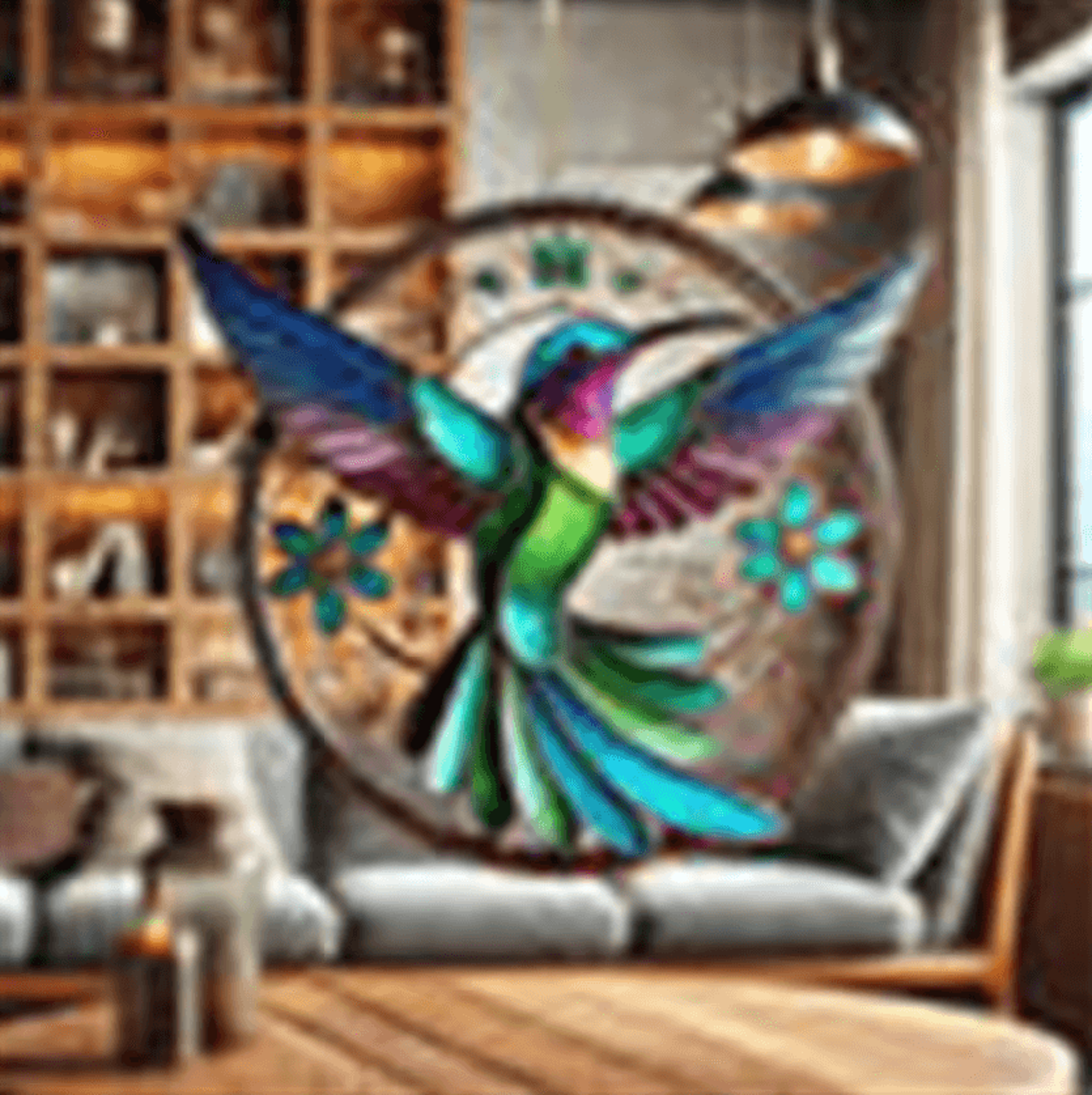2D Acrylic Bird Window Hanging Ornament  Colorful Bird  Flower Suncatcher Decor 12