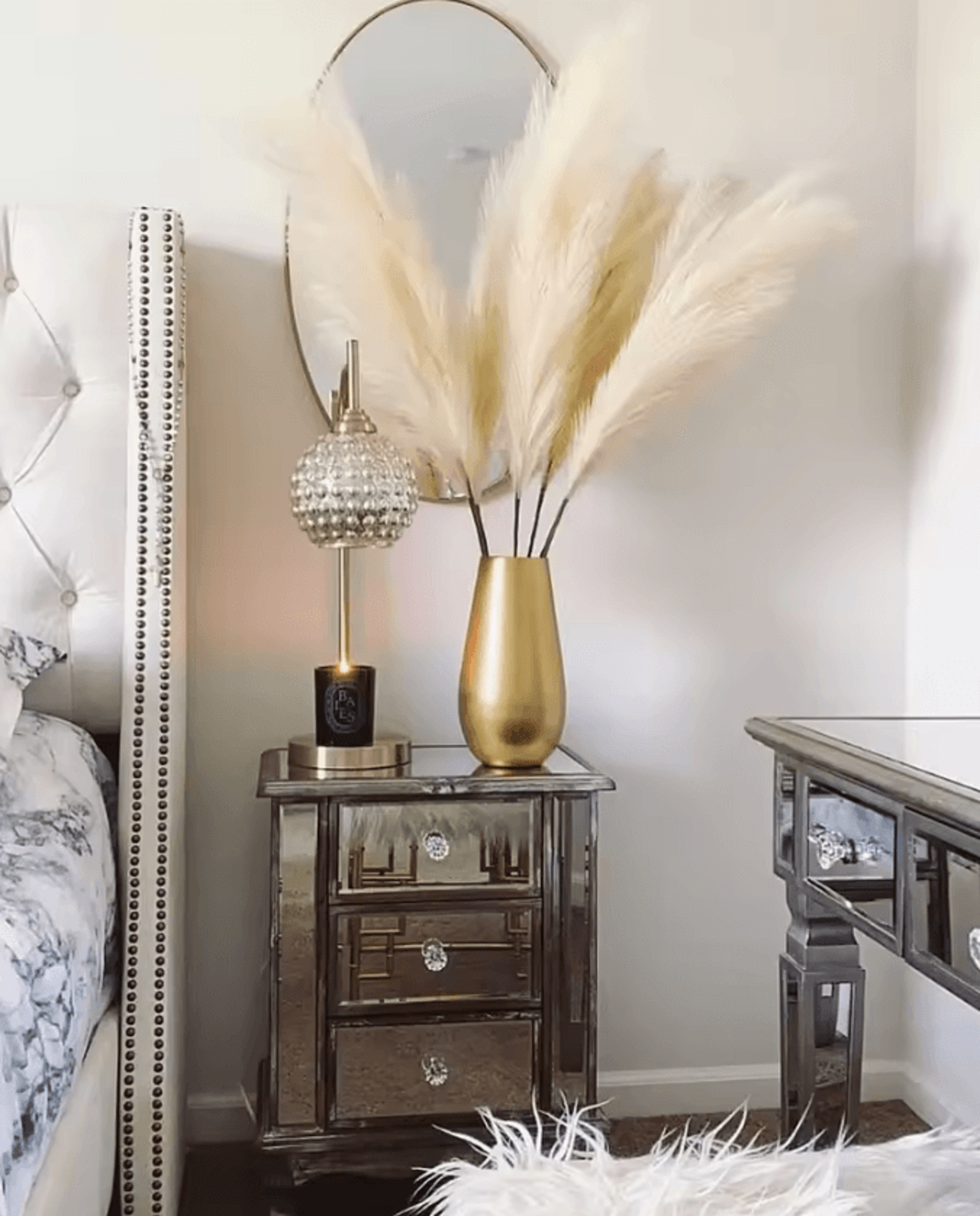large artificial pampas grass decor – 120cm tall faux pampas grass stems boho accent