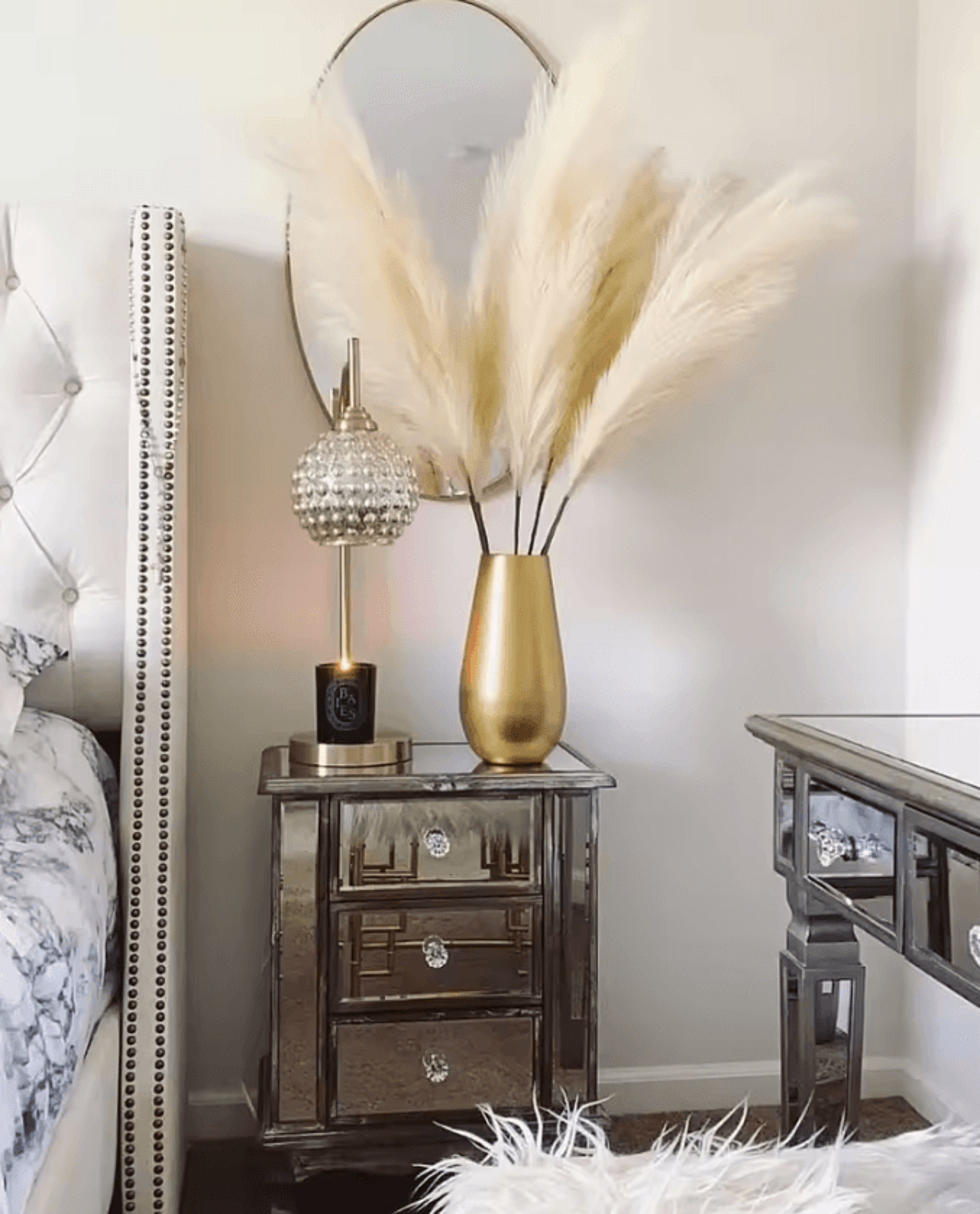 luxury faux pampas grass decor – 47tall fluffy boho stems for elegant home styling