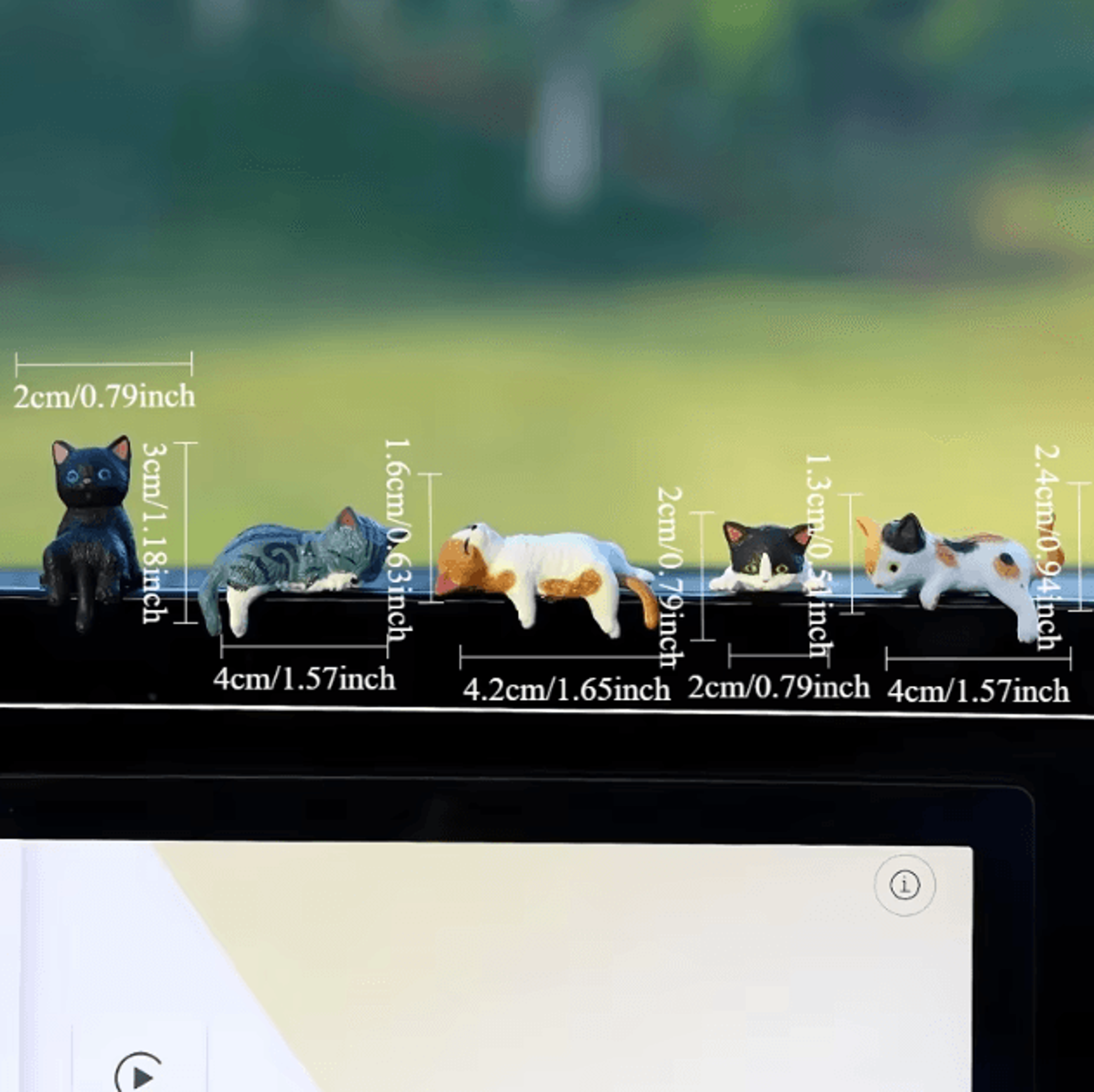 Kawaii Cat Screen Sitter Set  Cute Mini Monitor Companion Desk Decor 5Pack 1