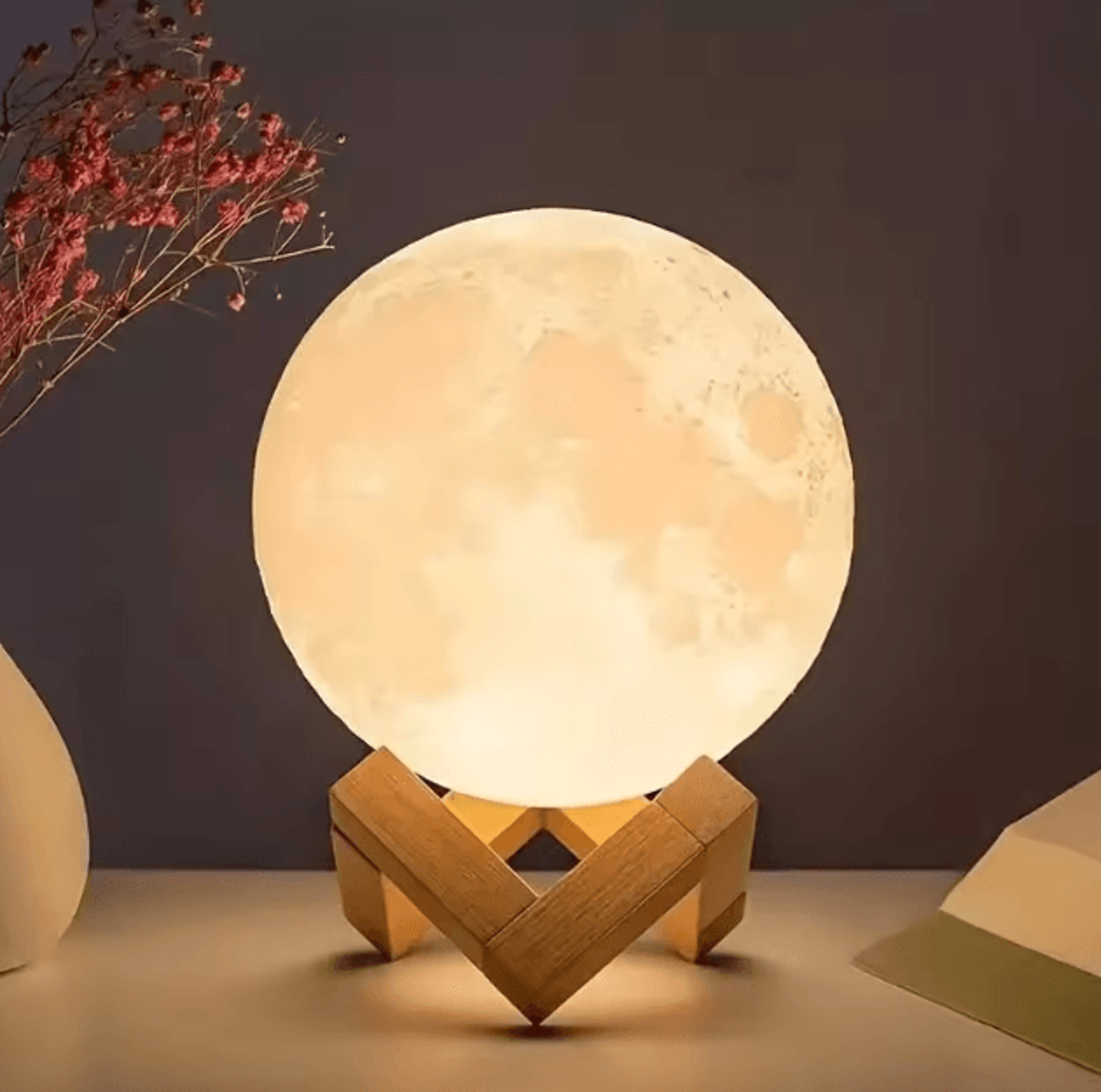DIY Galaxy Moon Lamp Kit  Paintable Planet Night Light With Stand 8cm 2