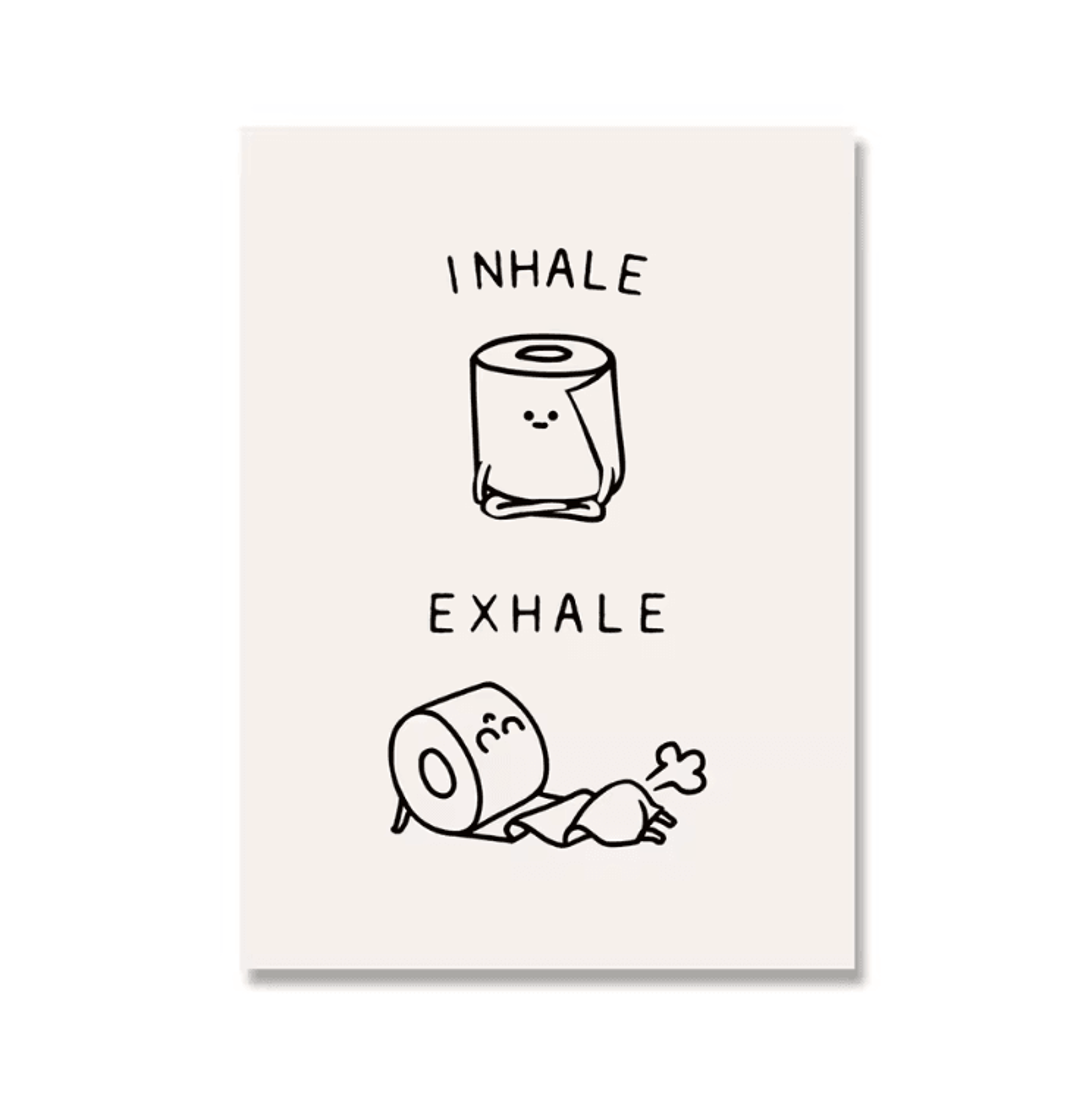 Funny Toilet Paper Yoga Canvas Poster  Minimalist Bathroom Wall Art Decor 1