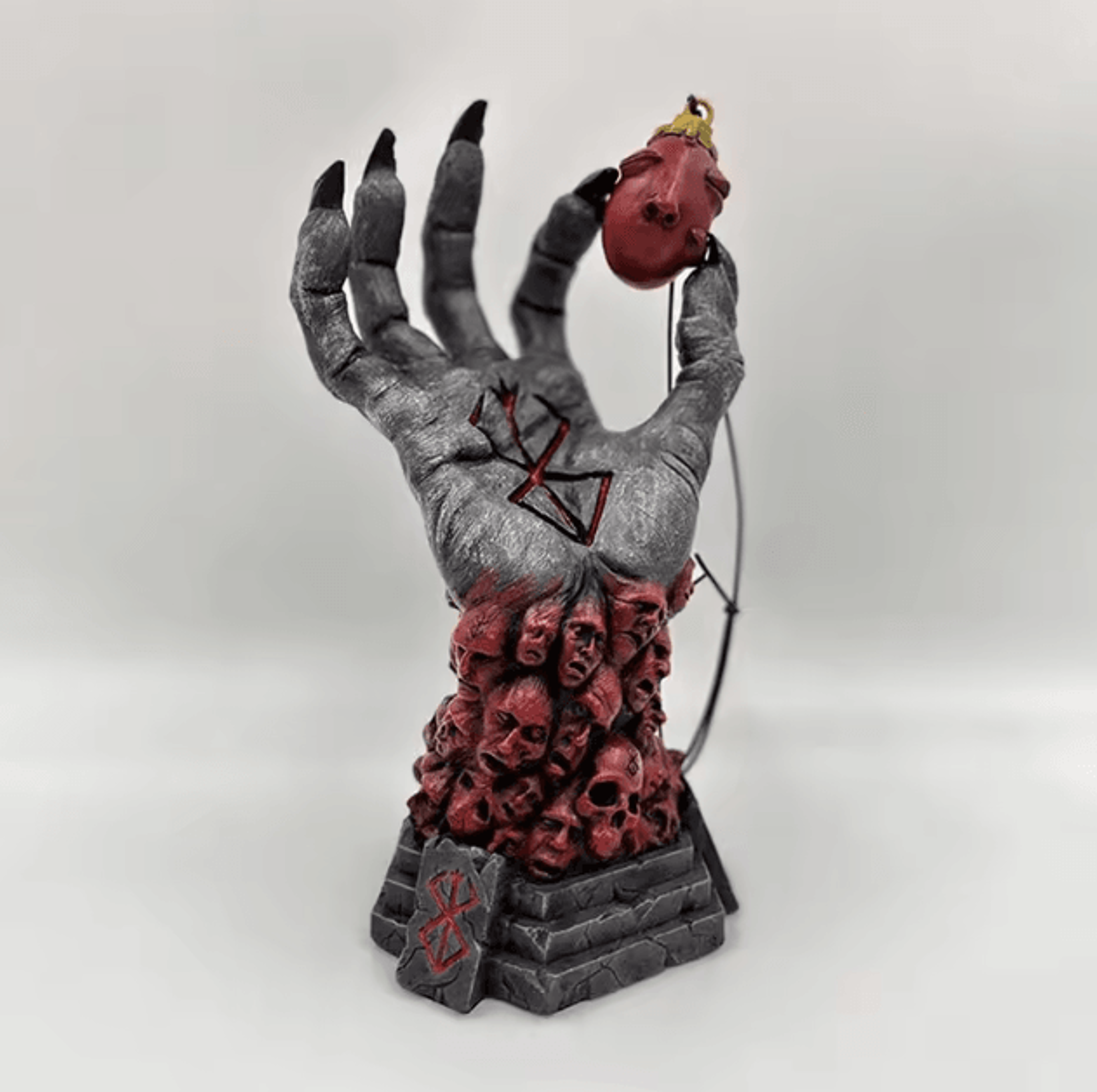 Berserk Skull Rune Hand Statue  Gothic Grim Reaper Resin Decor 1