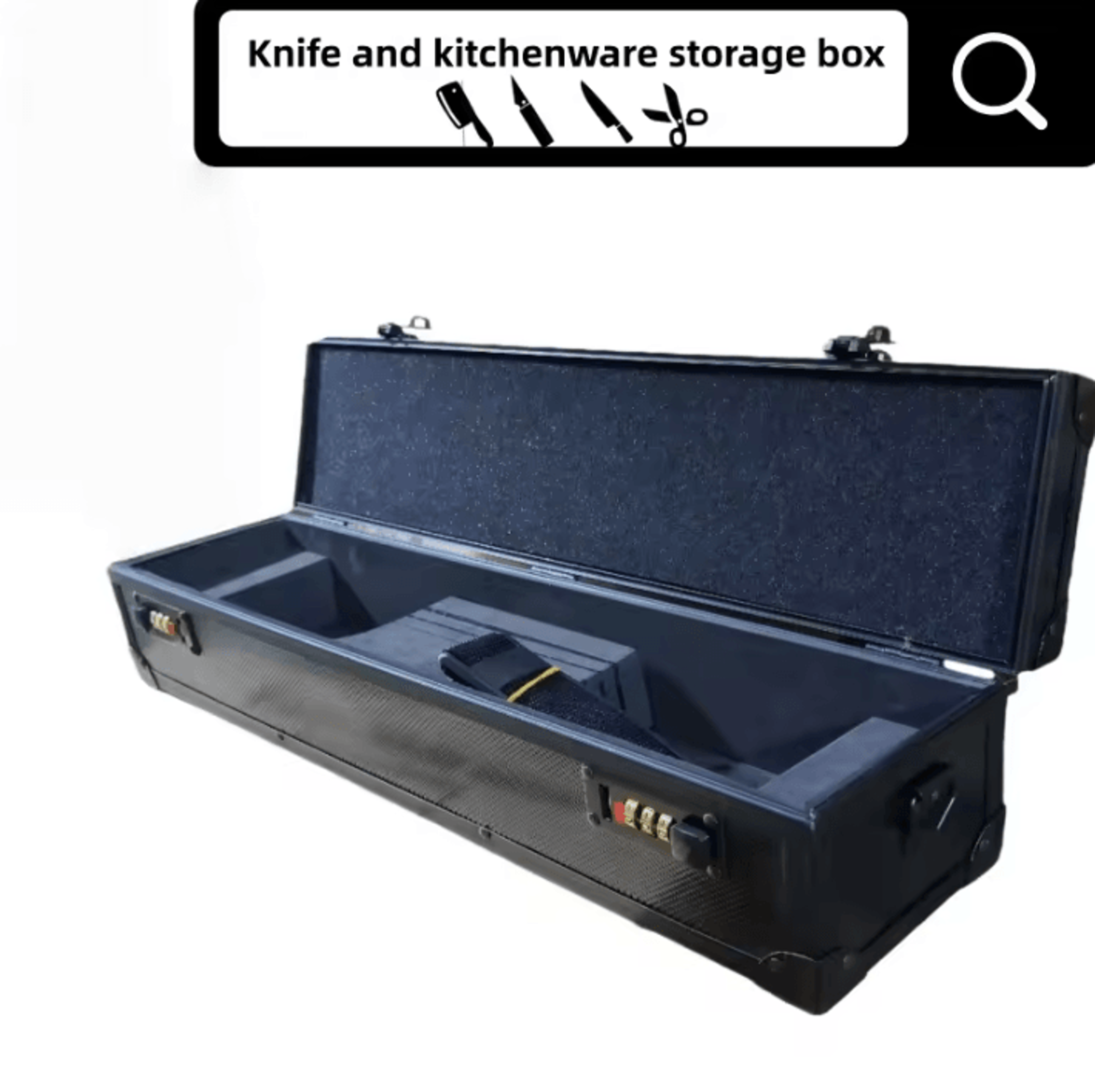 Aluminum Chef Knife Storage Case  Lockable MultiFunction Knife Organizer 4