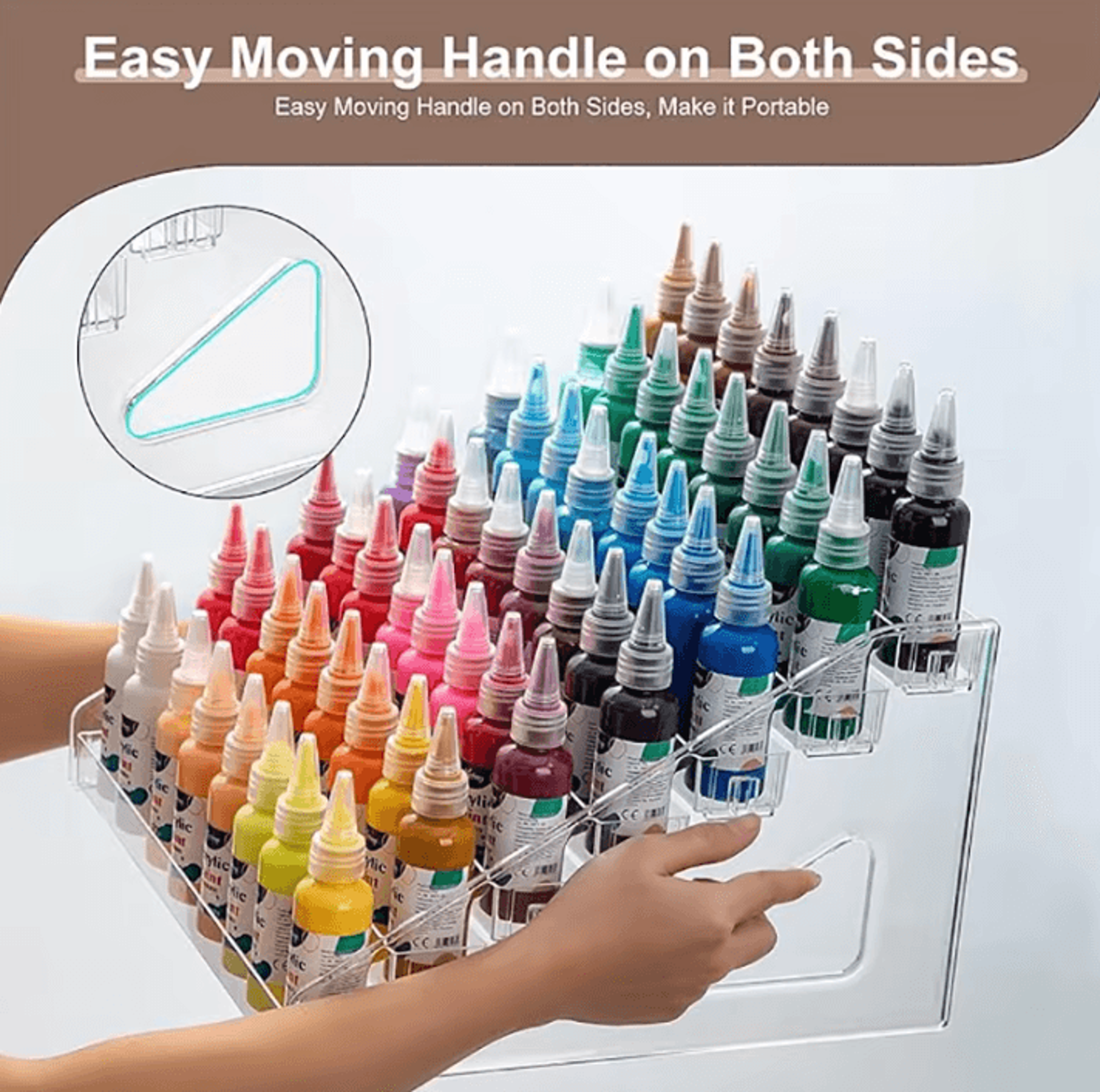 7Layer Transparent Paint Organizer Rack  Mini Craft Paint Storage Display Stand 2