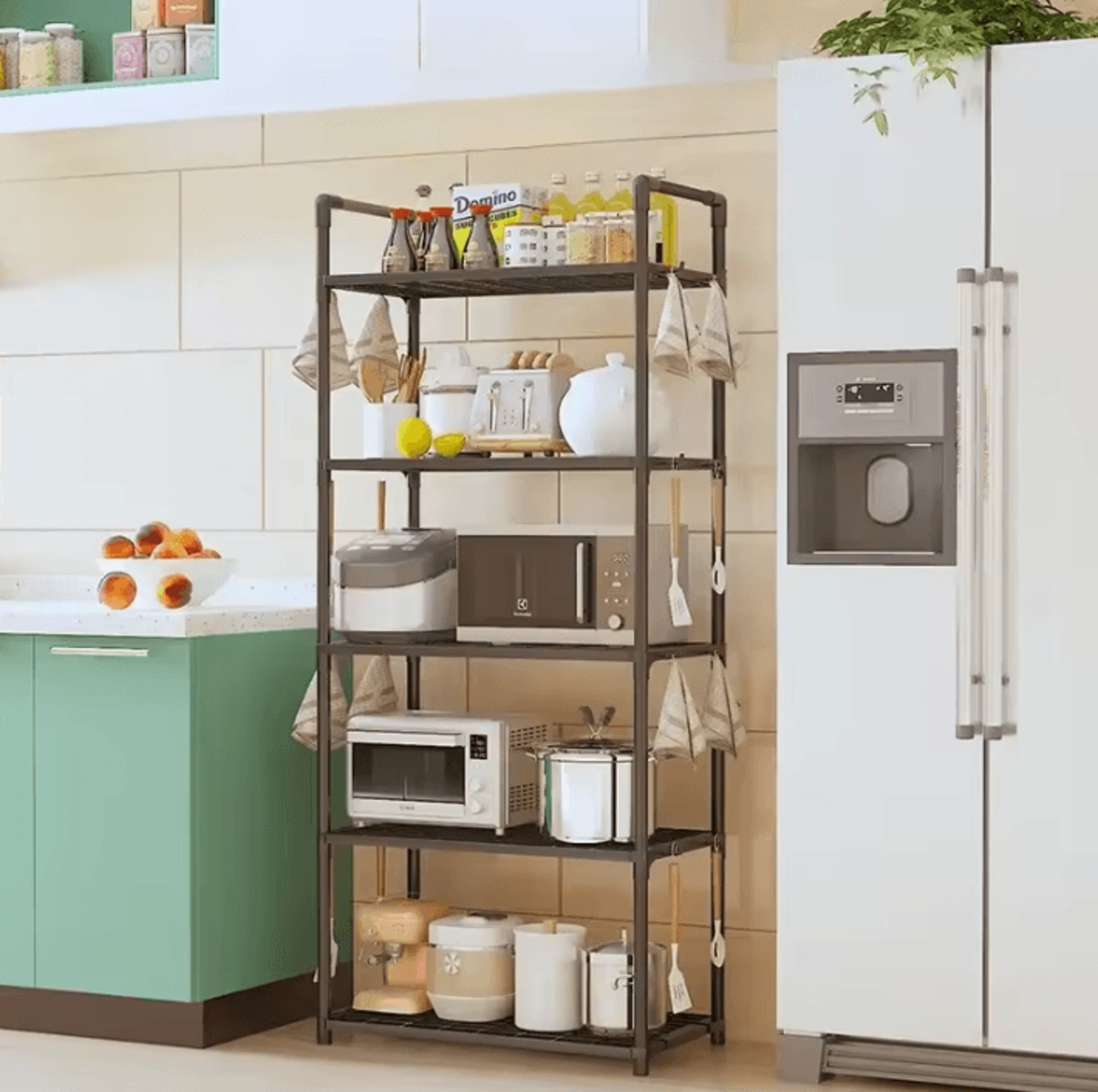 spacerack floor standing kitchen shelf kitchen storage rack microwave oven shelf multilayer storage organizer